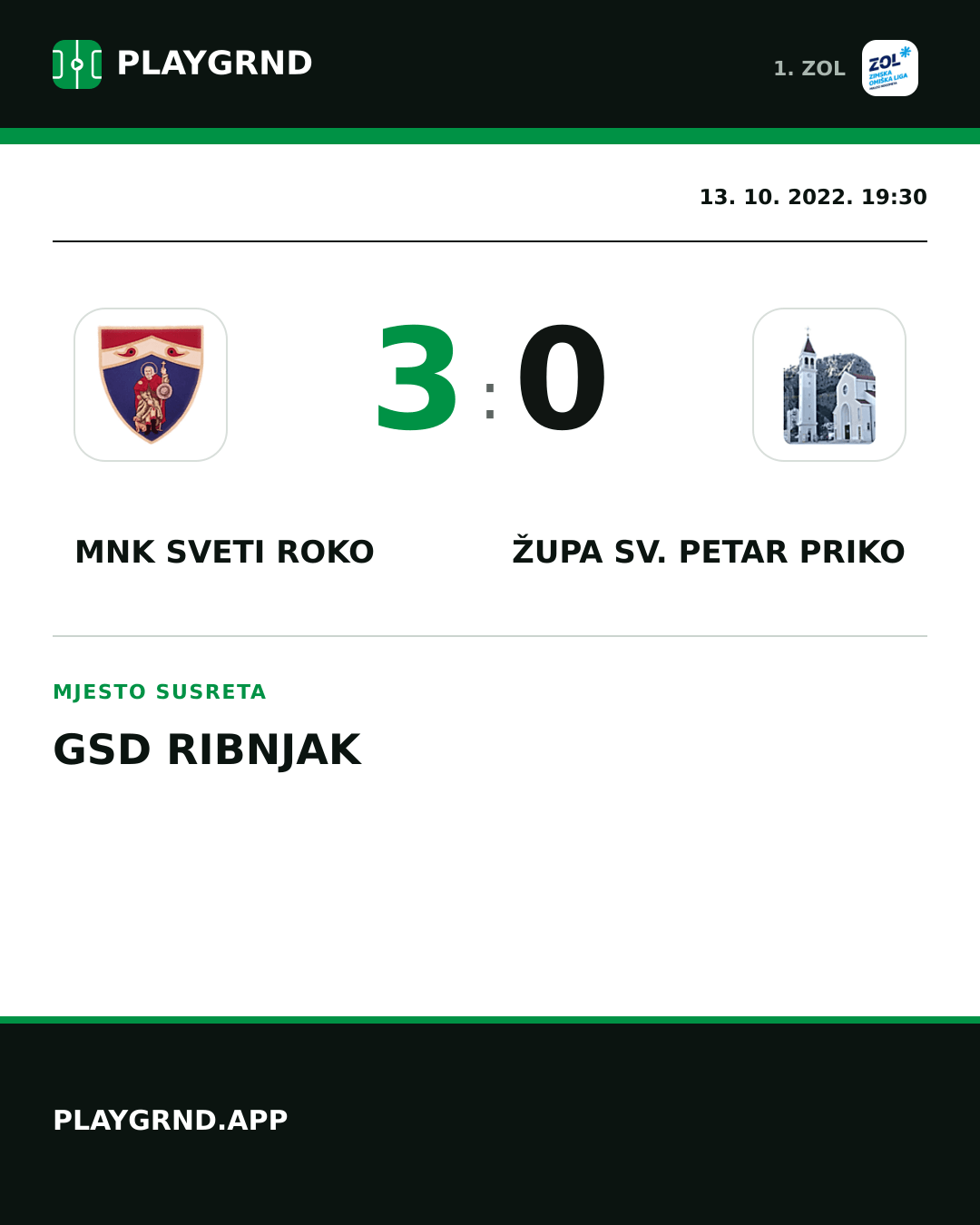 Instagram slika: MNK Sveti Roko 3:0 Župa Sv. Petar Priko