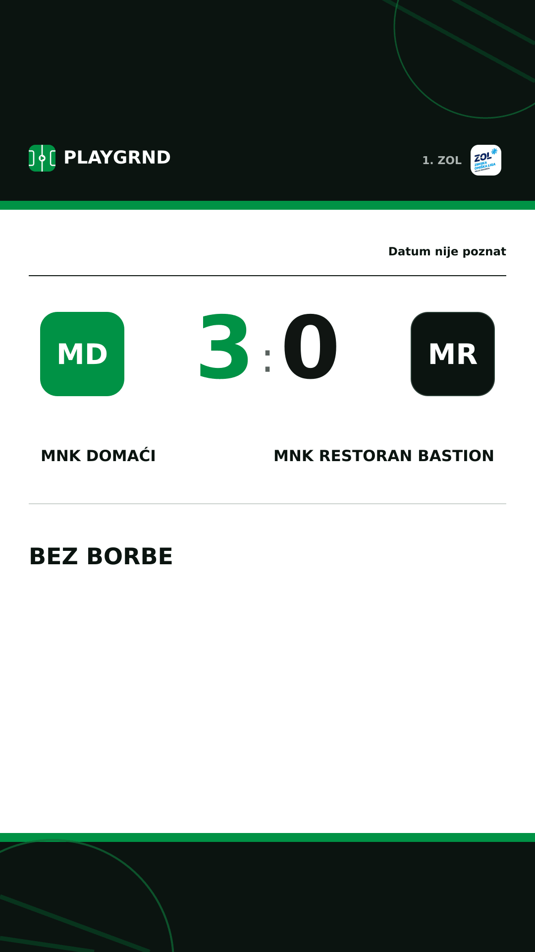 Instagram slika: MNK Domaći 3:0 MNK Restoran Bastion
