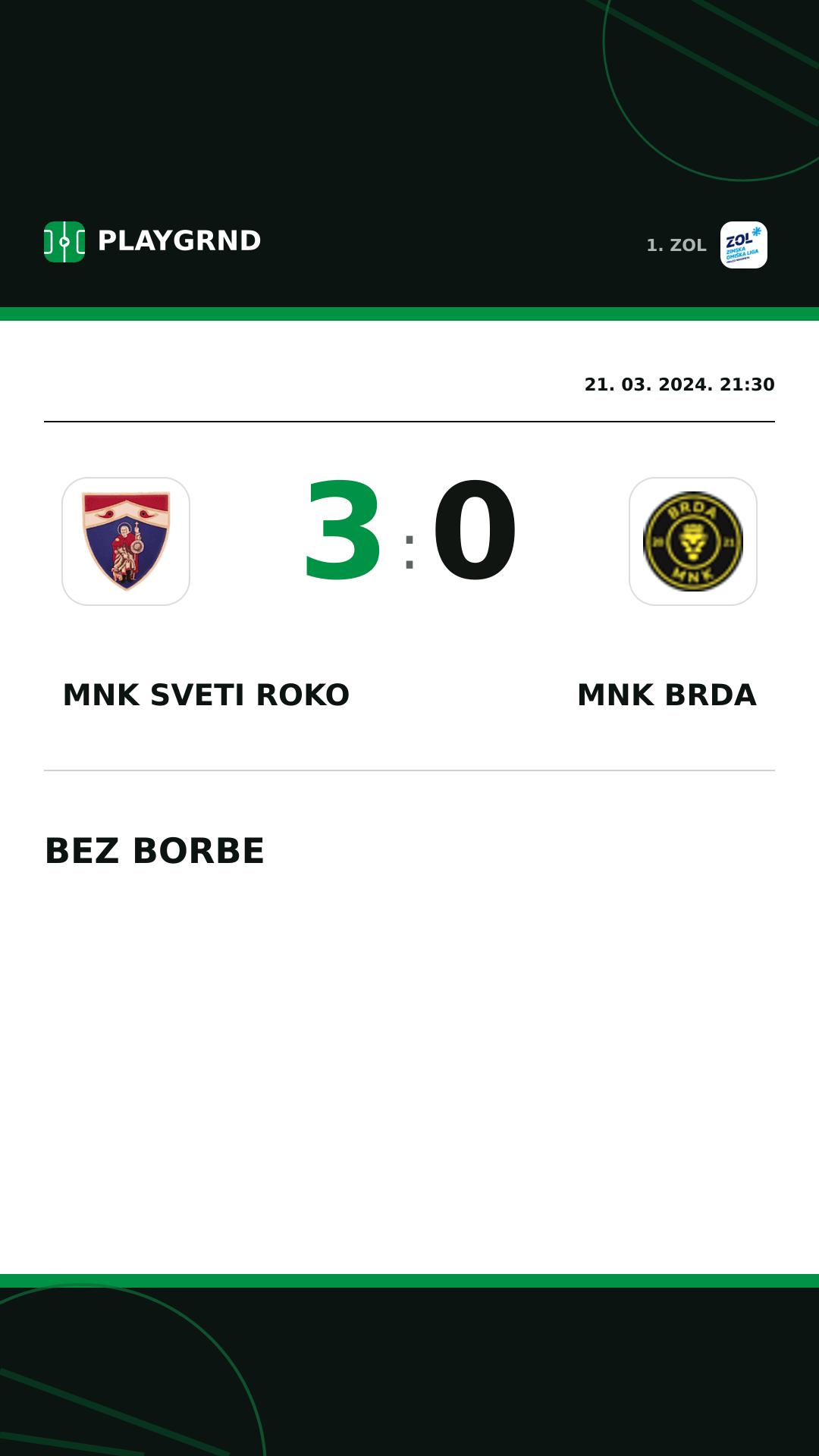 Instagram slika: MNK Sveti Roko 3:0 MNK Brda