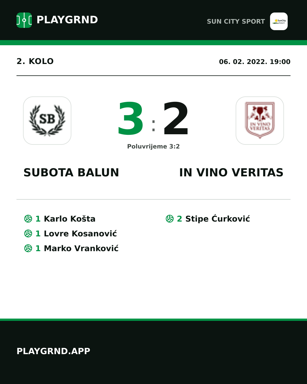 Instagram slika: Subota Balun 3:2 IN Vino Veritas