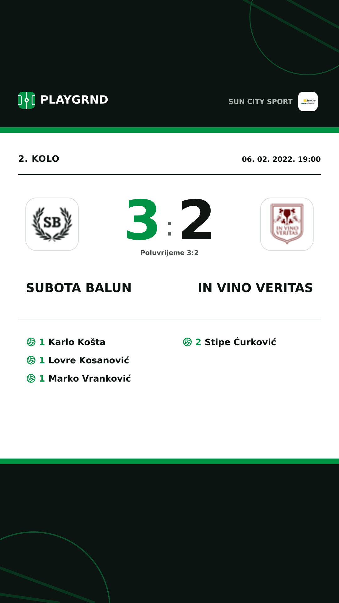 Instagram slika: Subota Balun 3:2 IN Vino Veritas