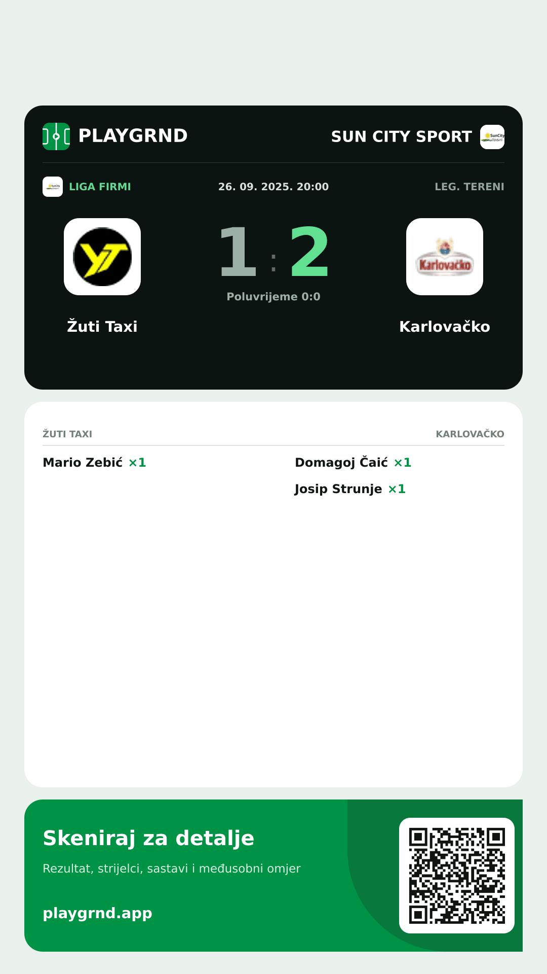 Story slika: Žuti Taxi 1:2 Karlovačko
