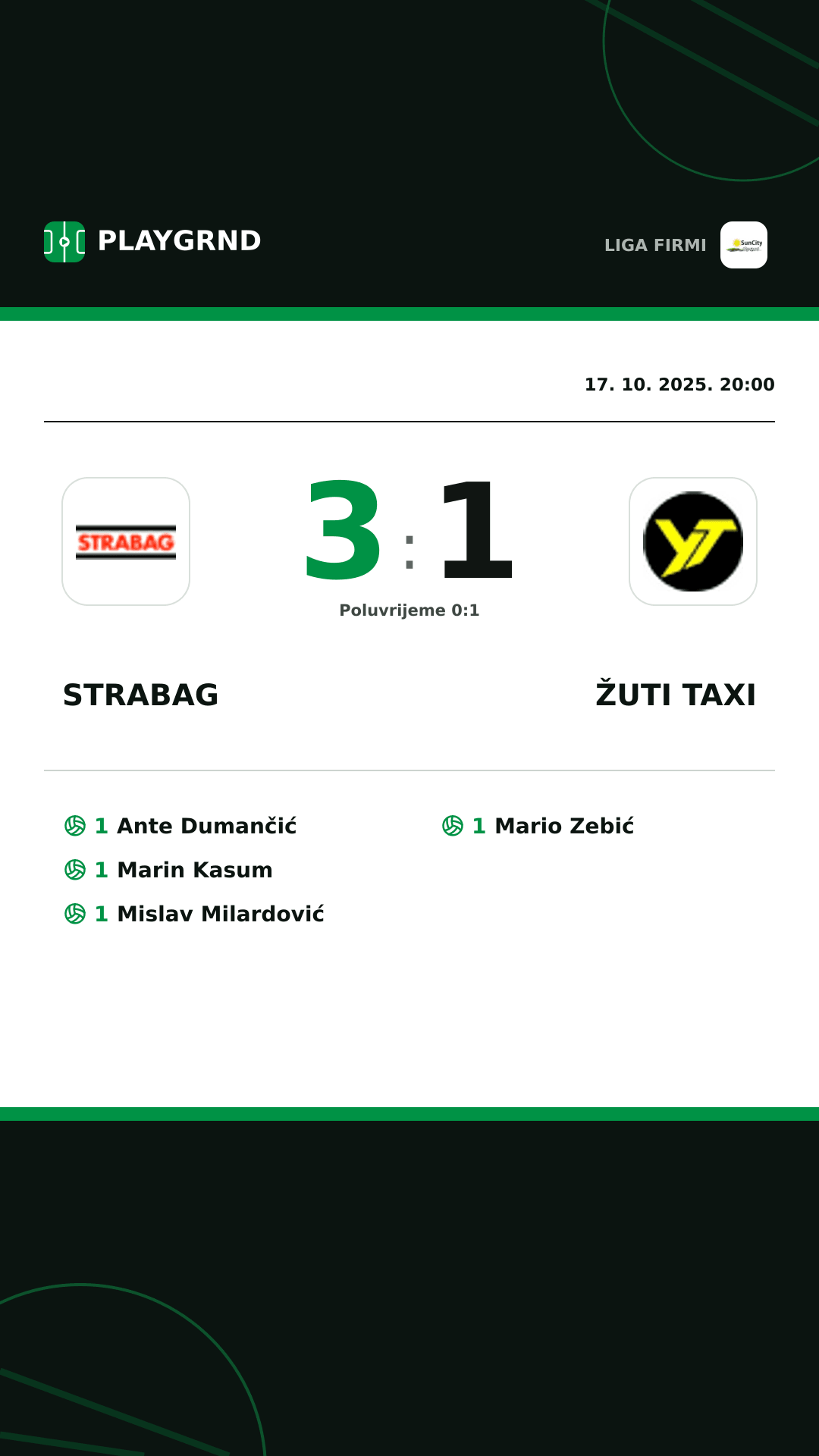 Instagram slika: Strabag 3:1 Žuti Taxi