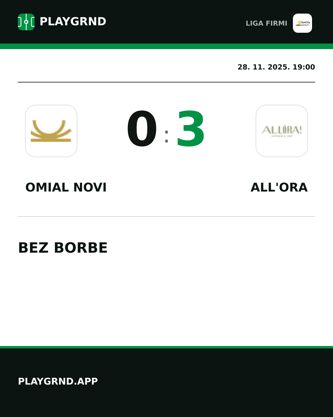 Instagram slika: Omial Novi 0:3 All'Ora