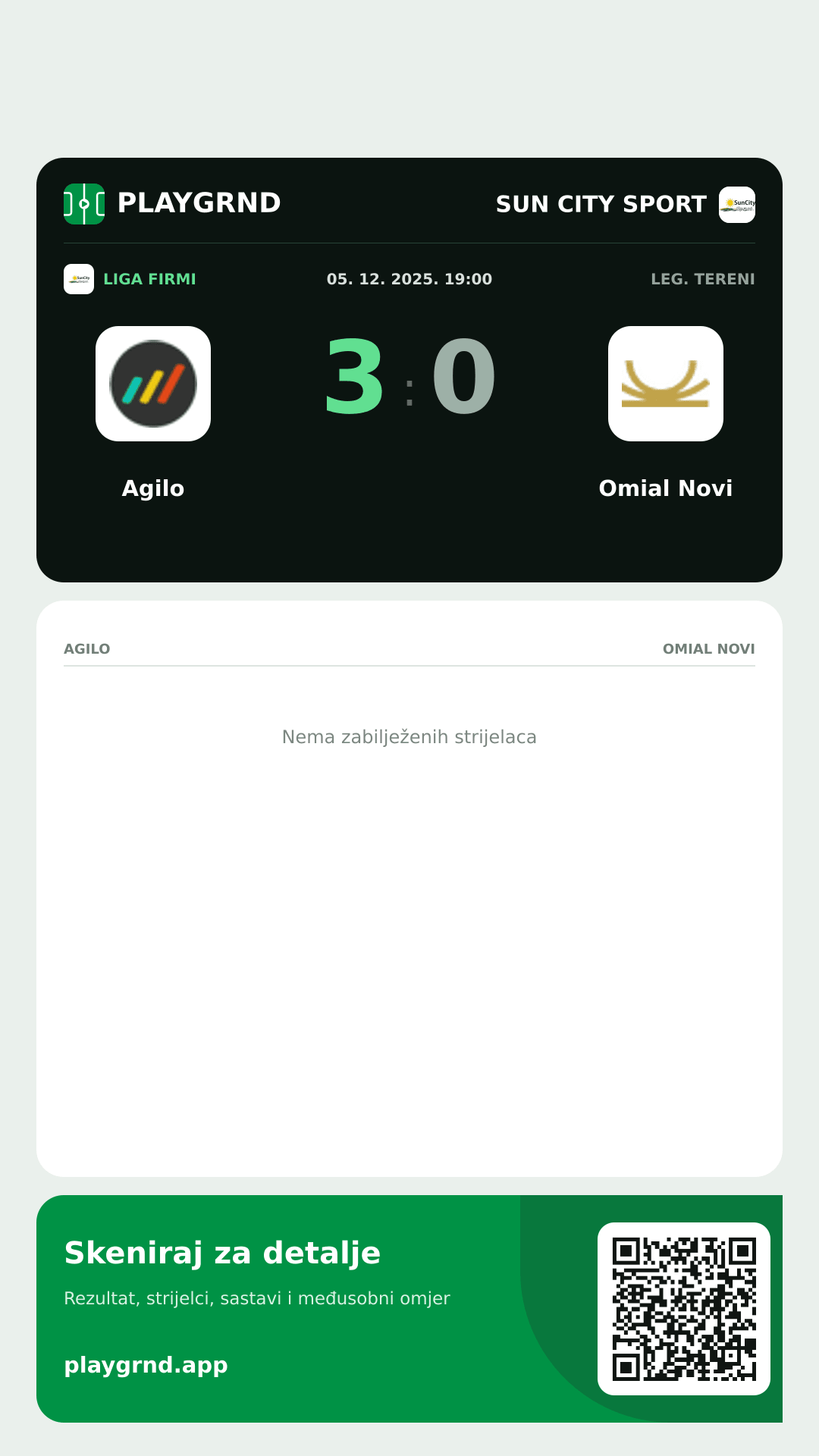 Story slika: Agilo 3:0 Omial Novi