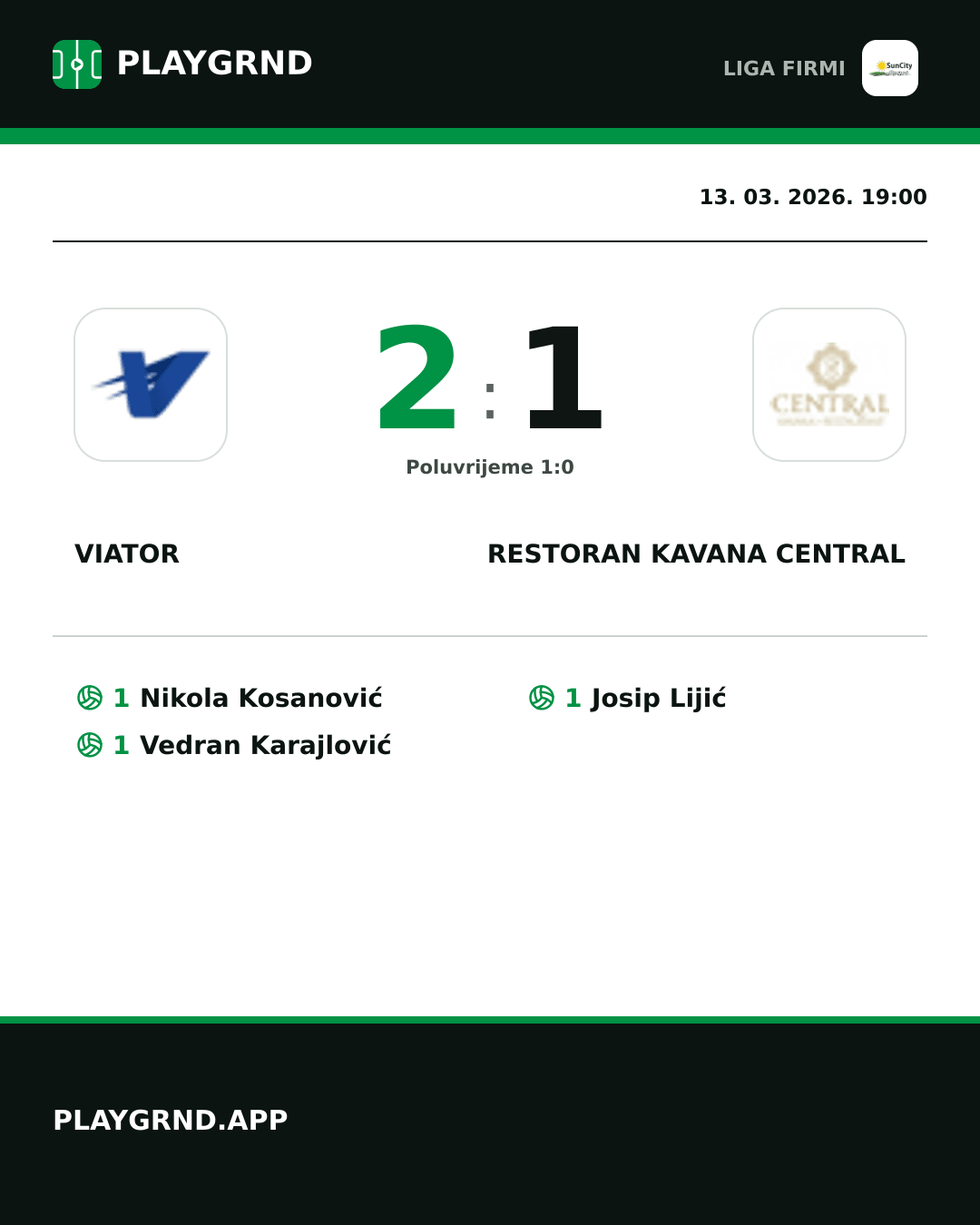 Instagram slika: Viator 2:1 Restoran Kavana Central