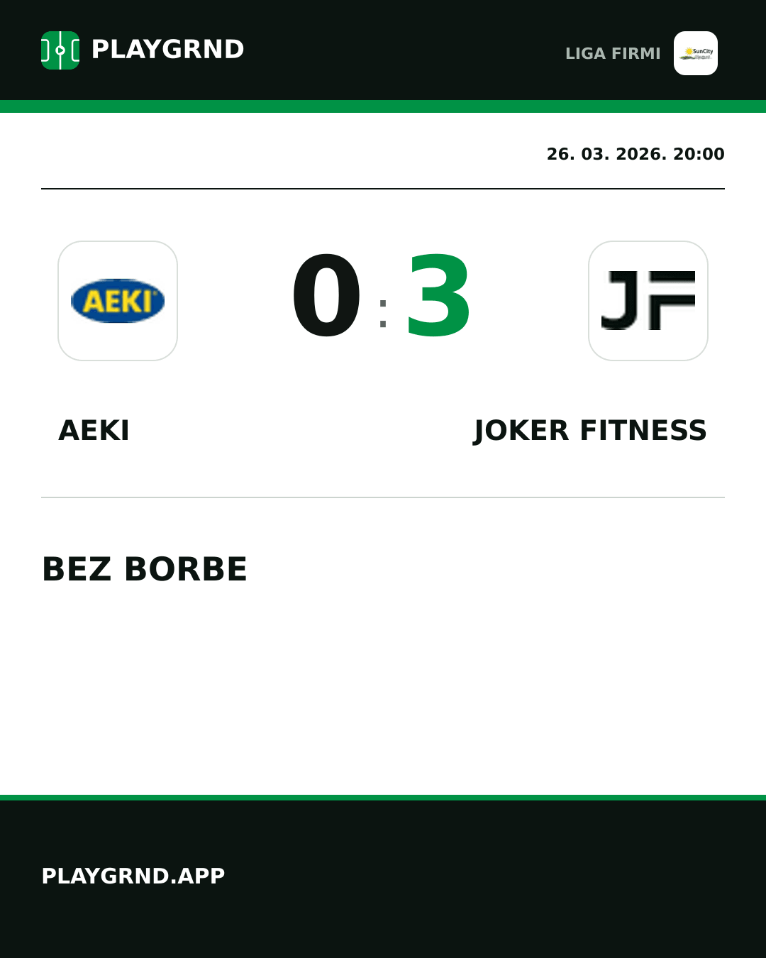 Instagram slika: AEKI 0:3 Joker Fitness