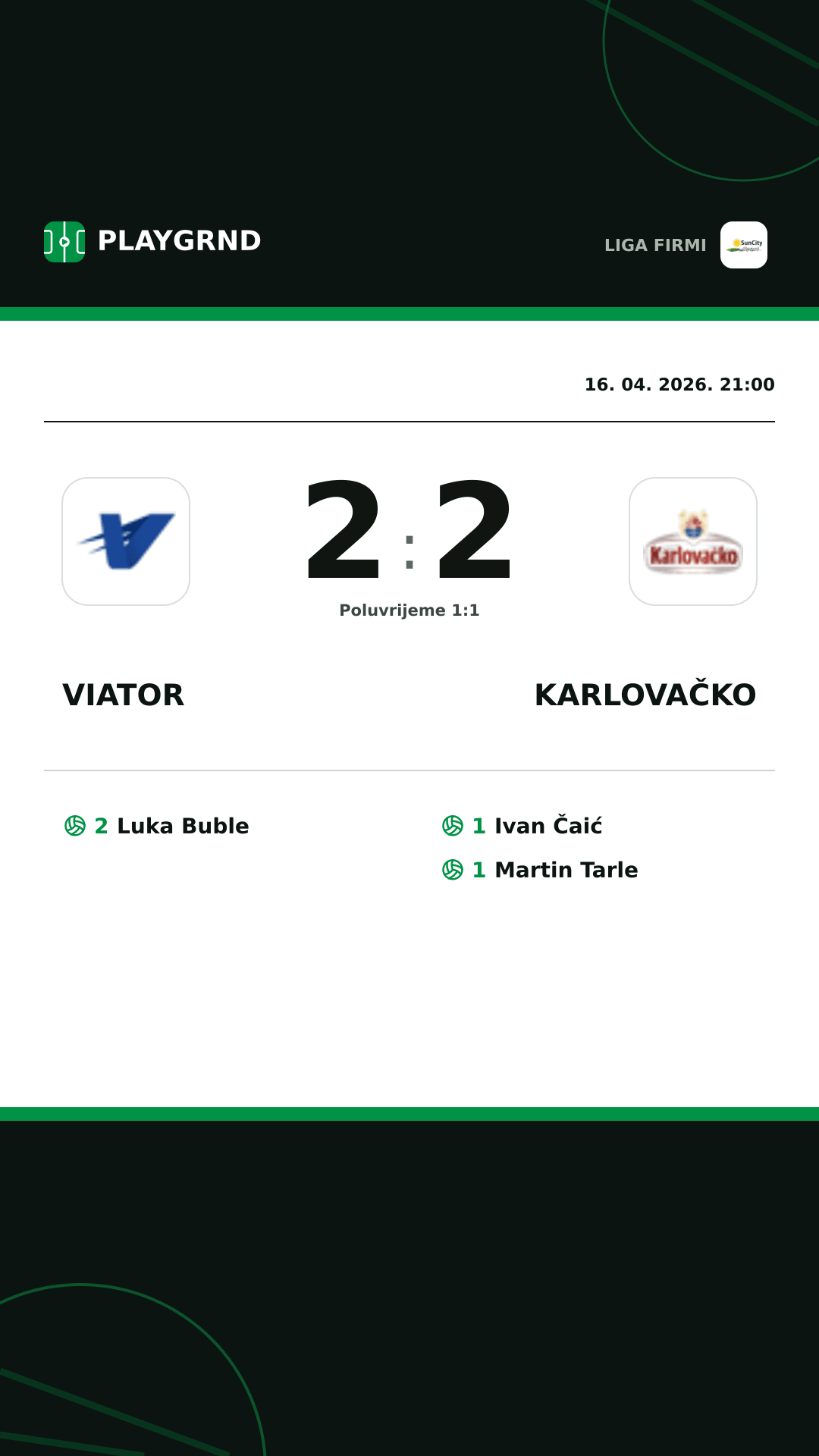 Instagram slika: Viator 2:2 Karlovačko