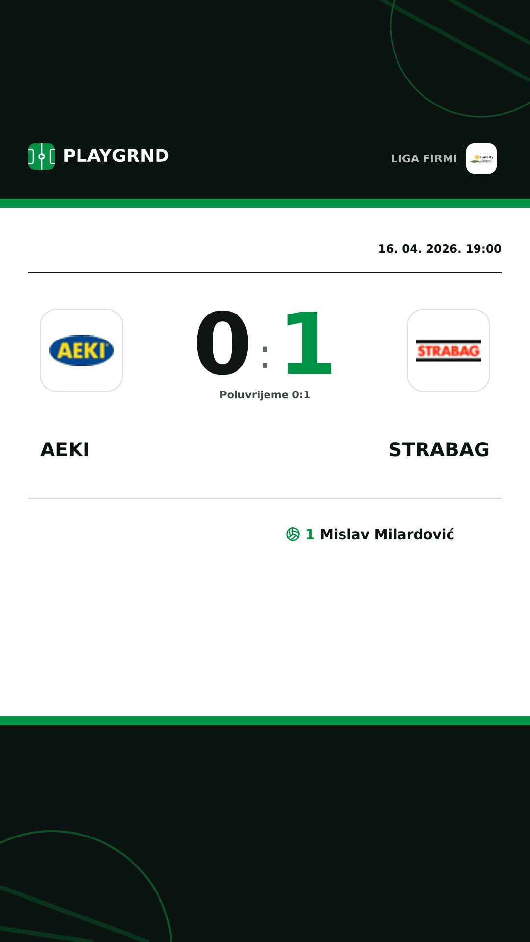 Instagram slika: AEKI 0:1 Strabag