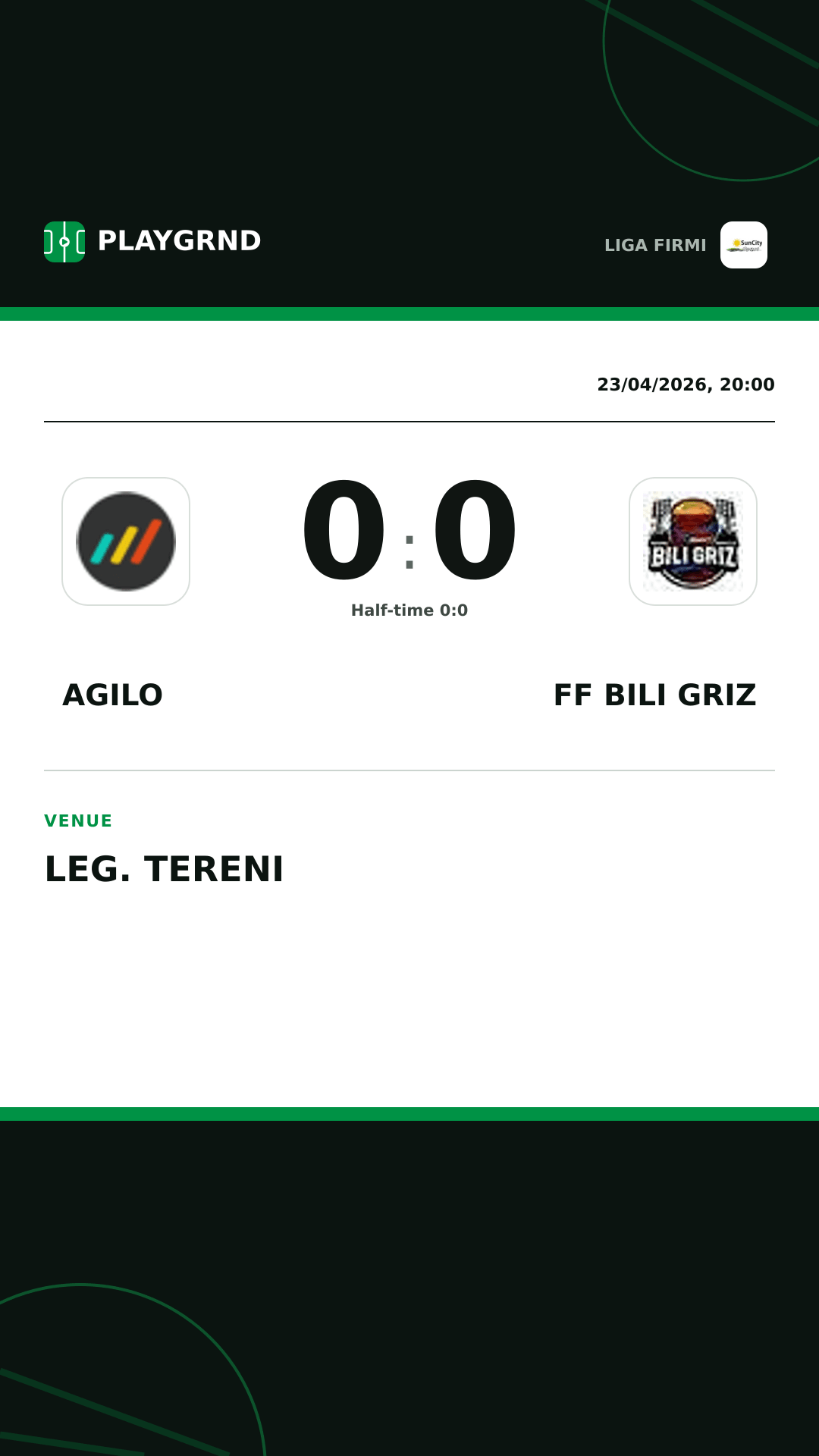 Instagram artwork: Agilo 0:0 FF Bili Griz