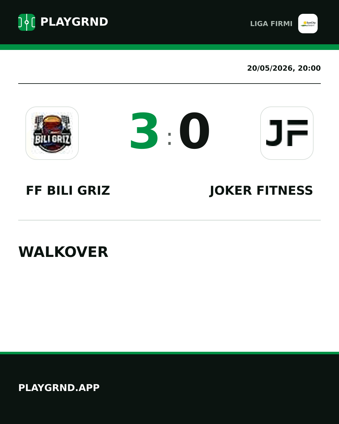 Instagram artwork: FF Bili Griz 3:0 Joker Fitness