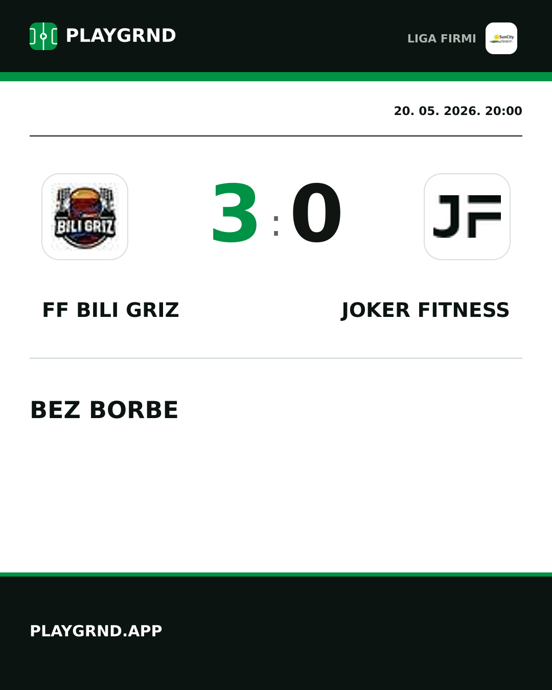 Instagram slika: FF Bili Griz 3:0 Joker Fitness