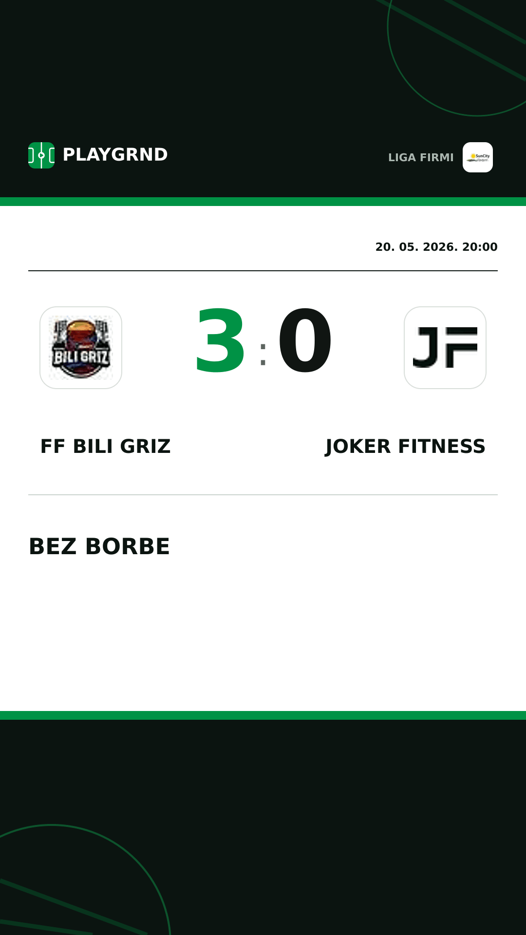Instagram slika: FF Bili Griz 3:0 Joker Fitness