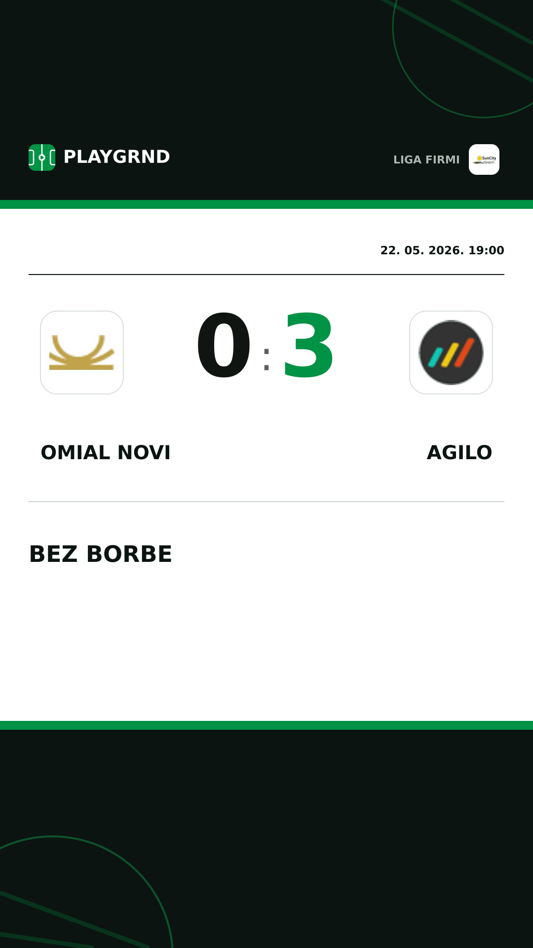 Instagram slika: Omial Novi 0:3 Agilo