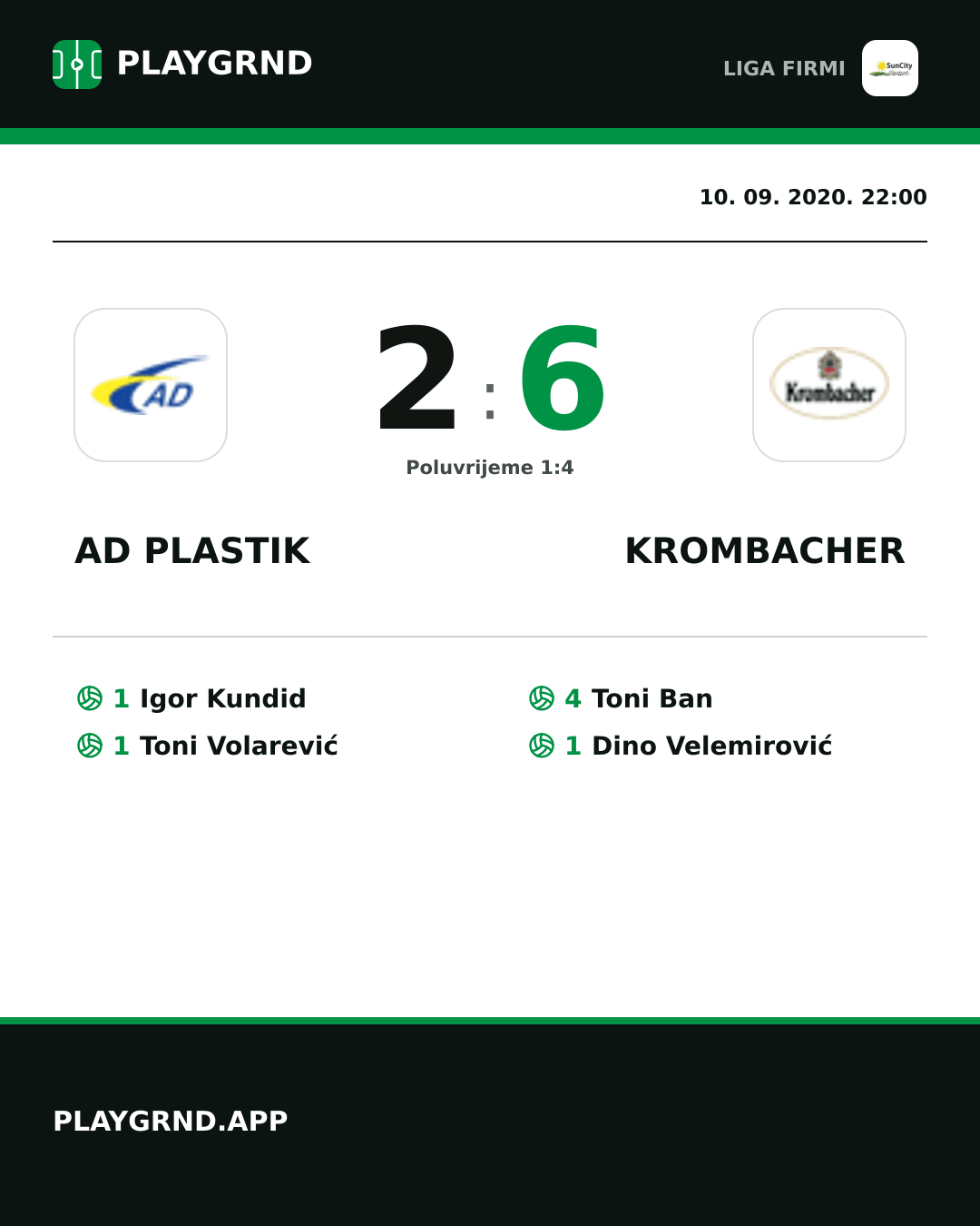 Instagram slika: AD Plastik 2:6 Krombacher