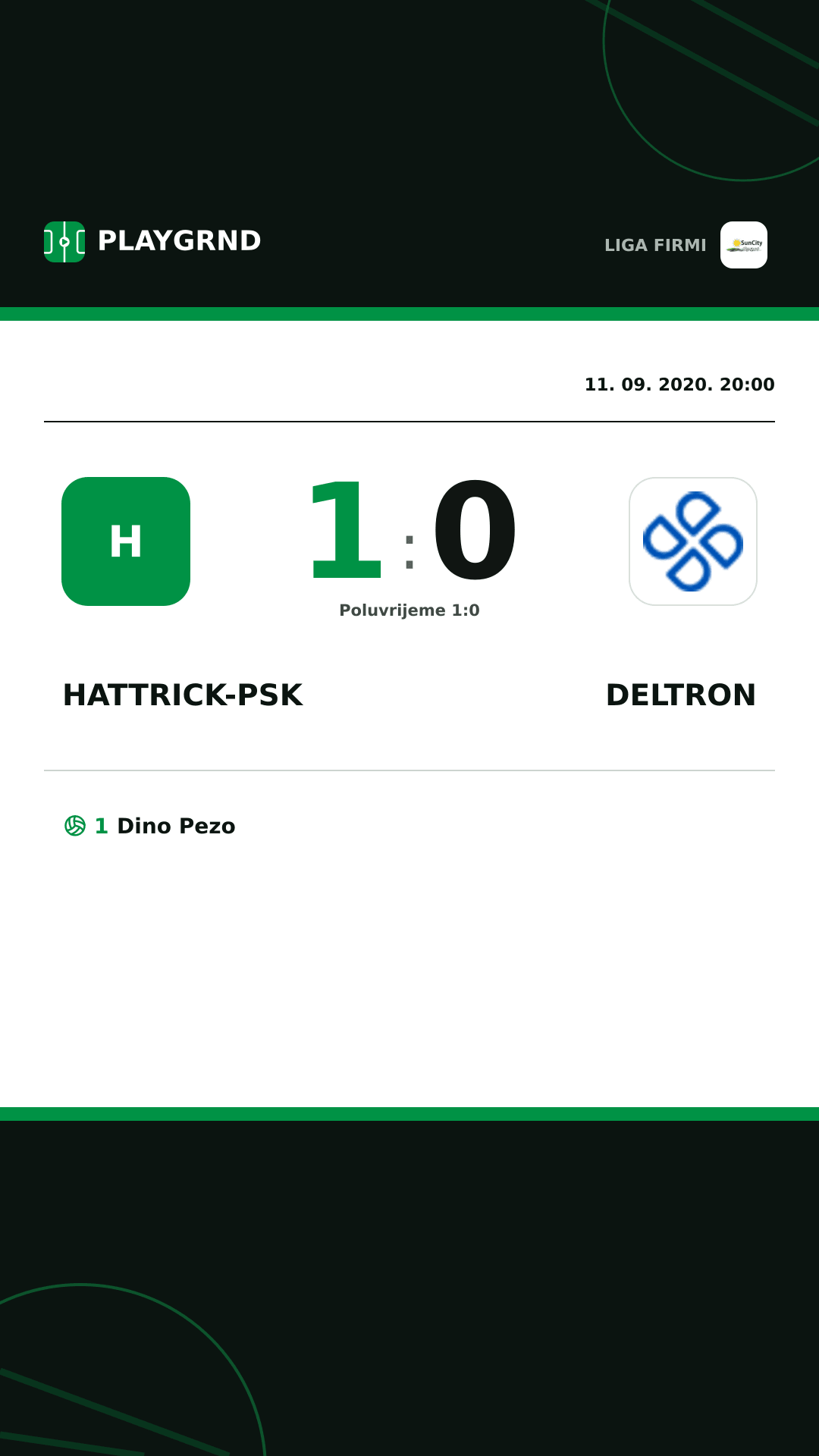 Instagram slika: Hattrick-Psk 1:0 Deltron