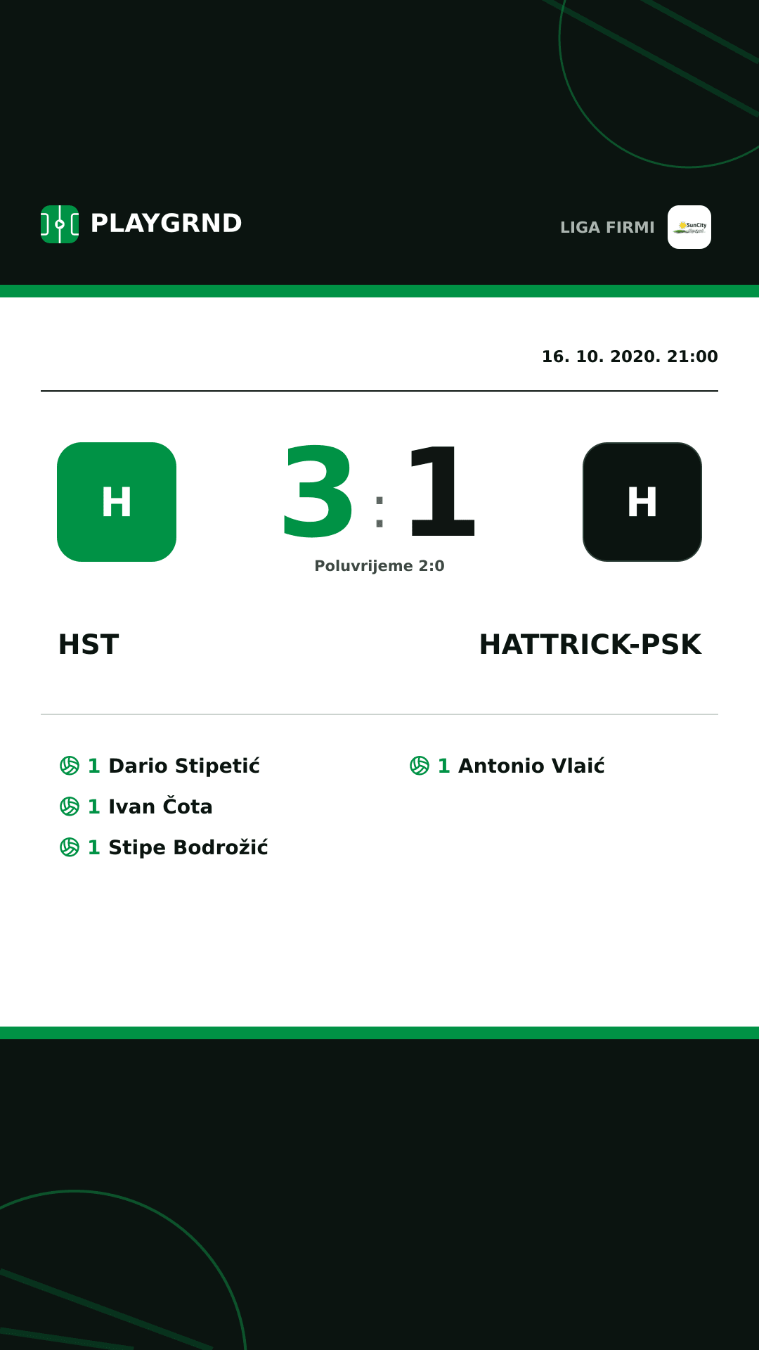 Instagram slika: Hst 3:1 Hattrick-Psk