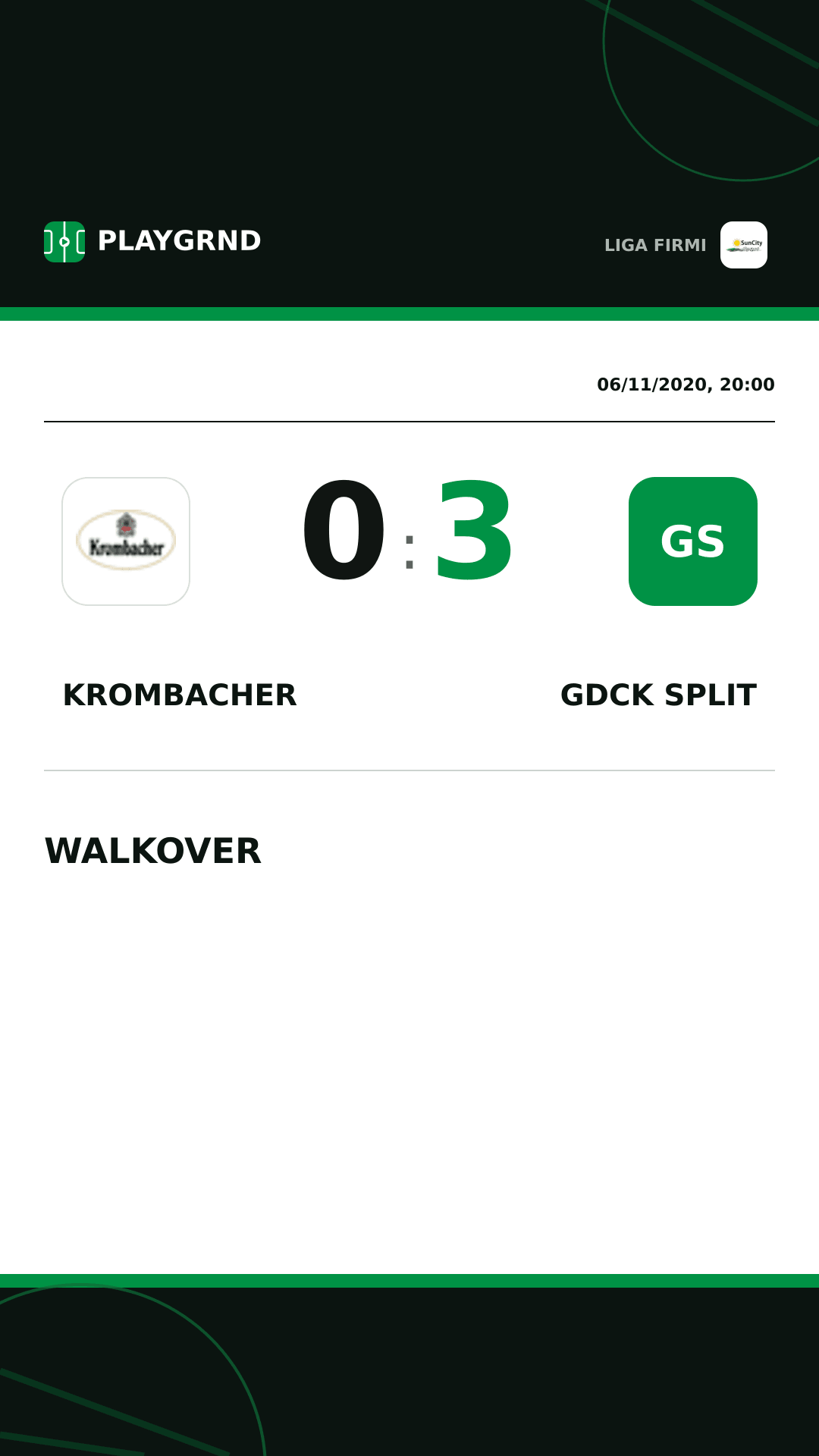 Instagram artwork: Krombacher 0:3 Gdck Split
