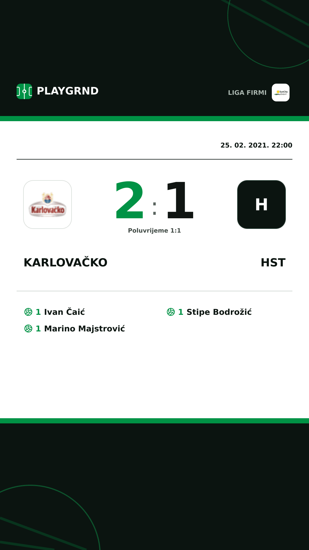 Instagram slika: Karlovačko 2:1 Hst