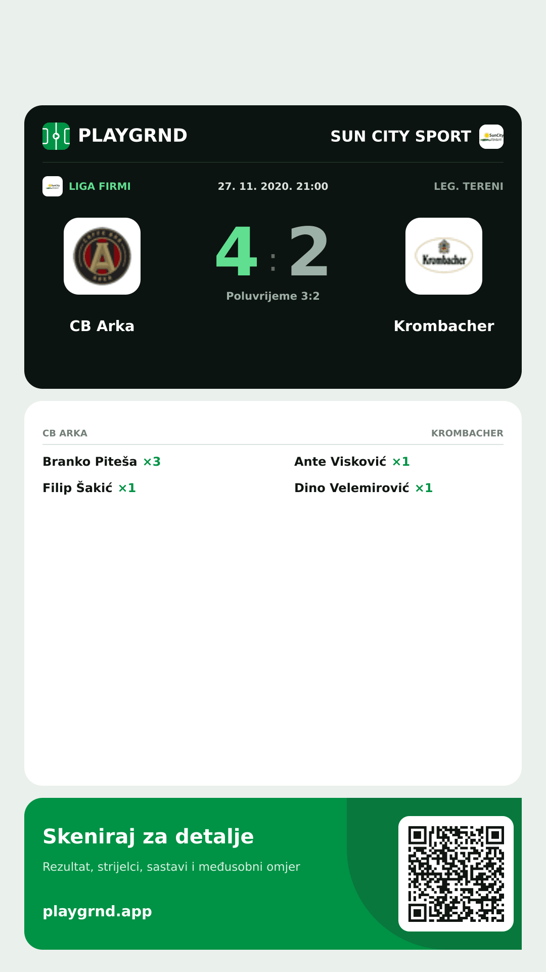 Story slika: CB Arka 4:2 Krombacher