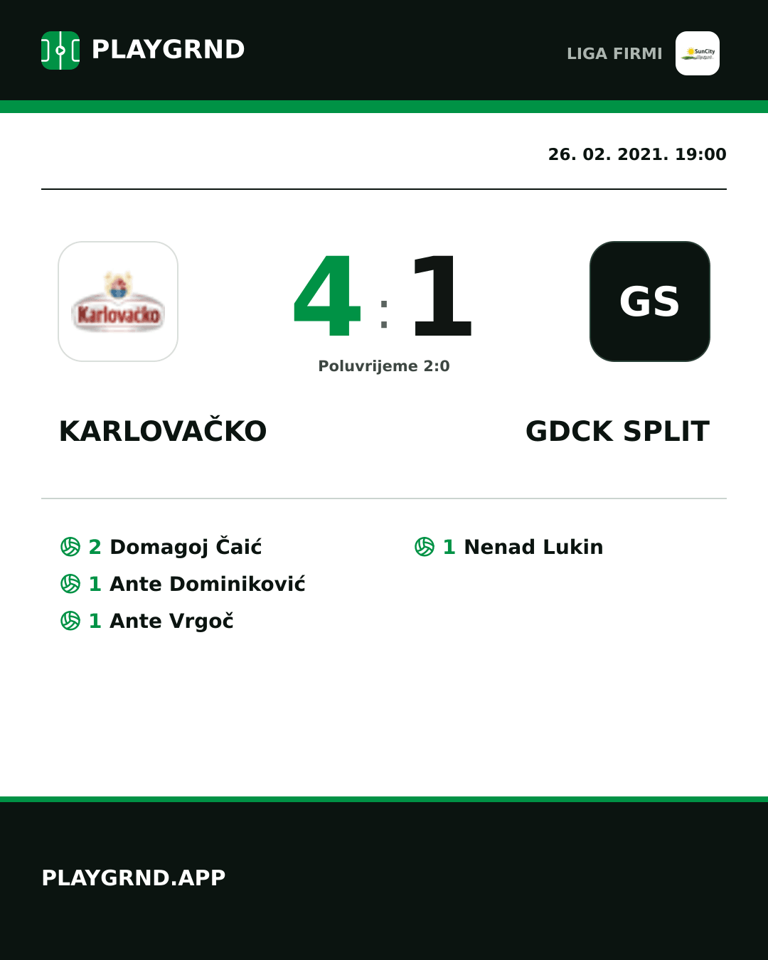 Instagram slika: Karlovačko 4:1 Gdck Split