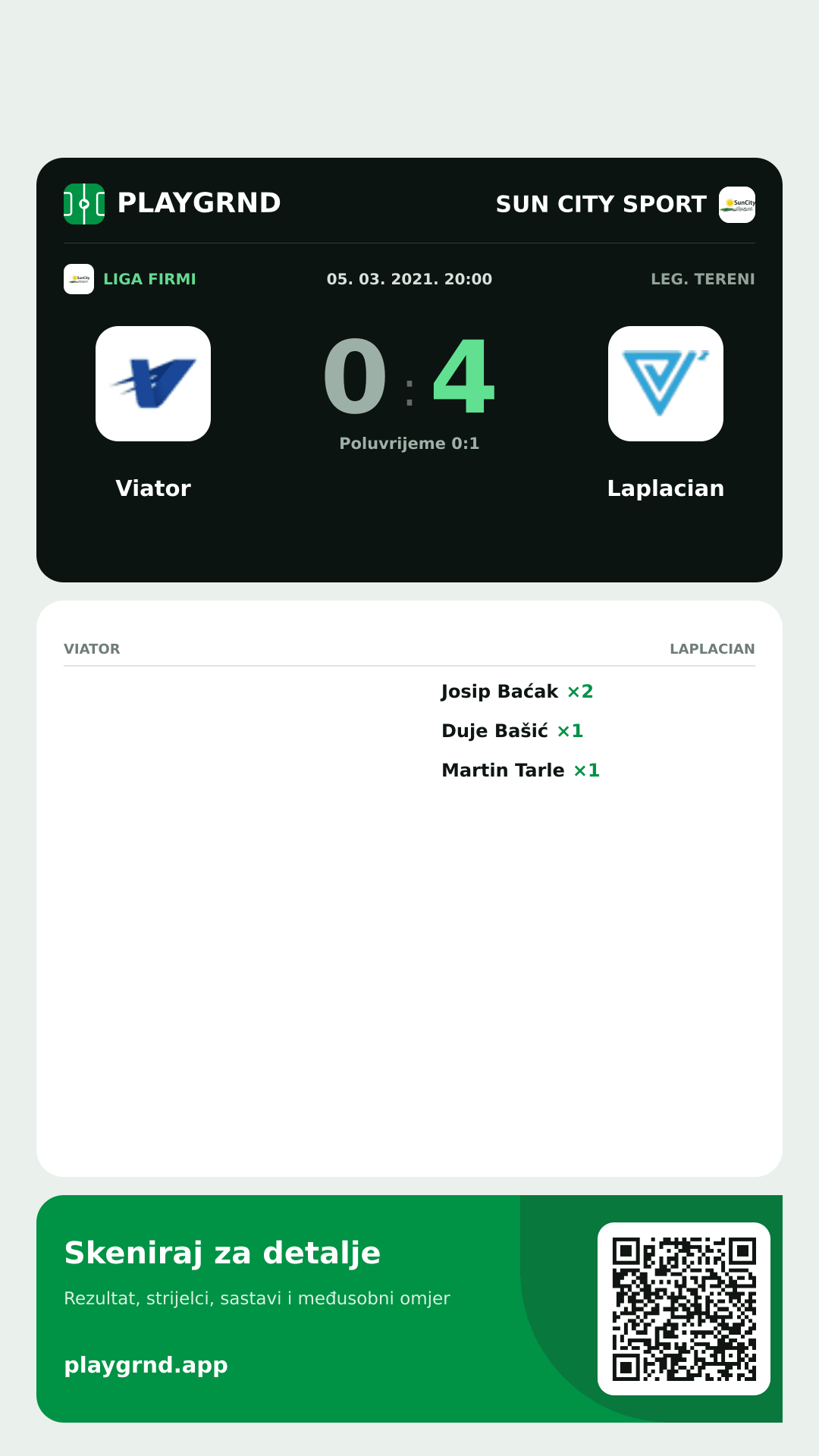 Story slika: Viator 0:4 Laplacian