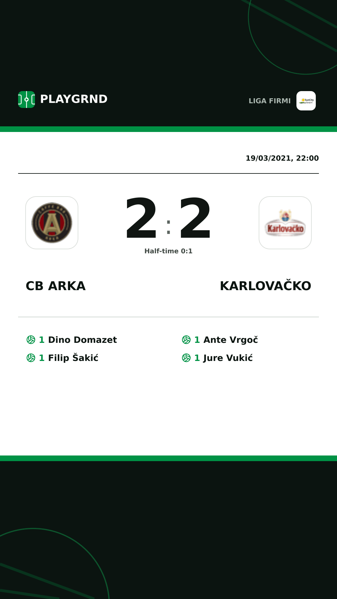 Instagram artwork: CB Arka 2:2 Karlovačko