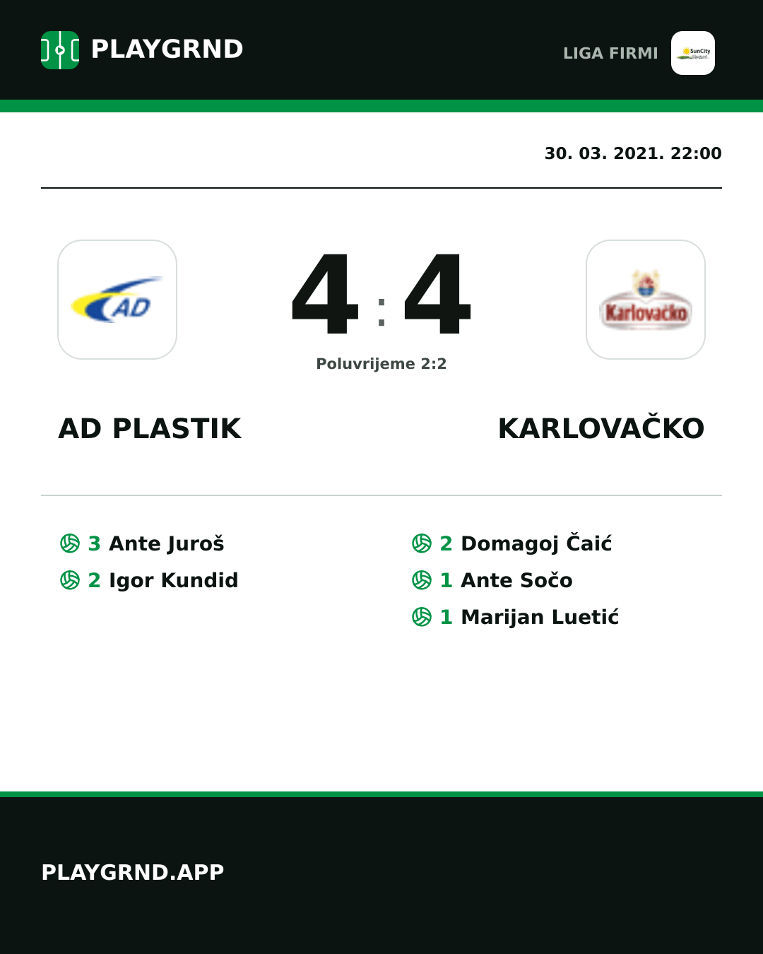 Instagram slika: AD Plastik 4:4 Karlovačko