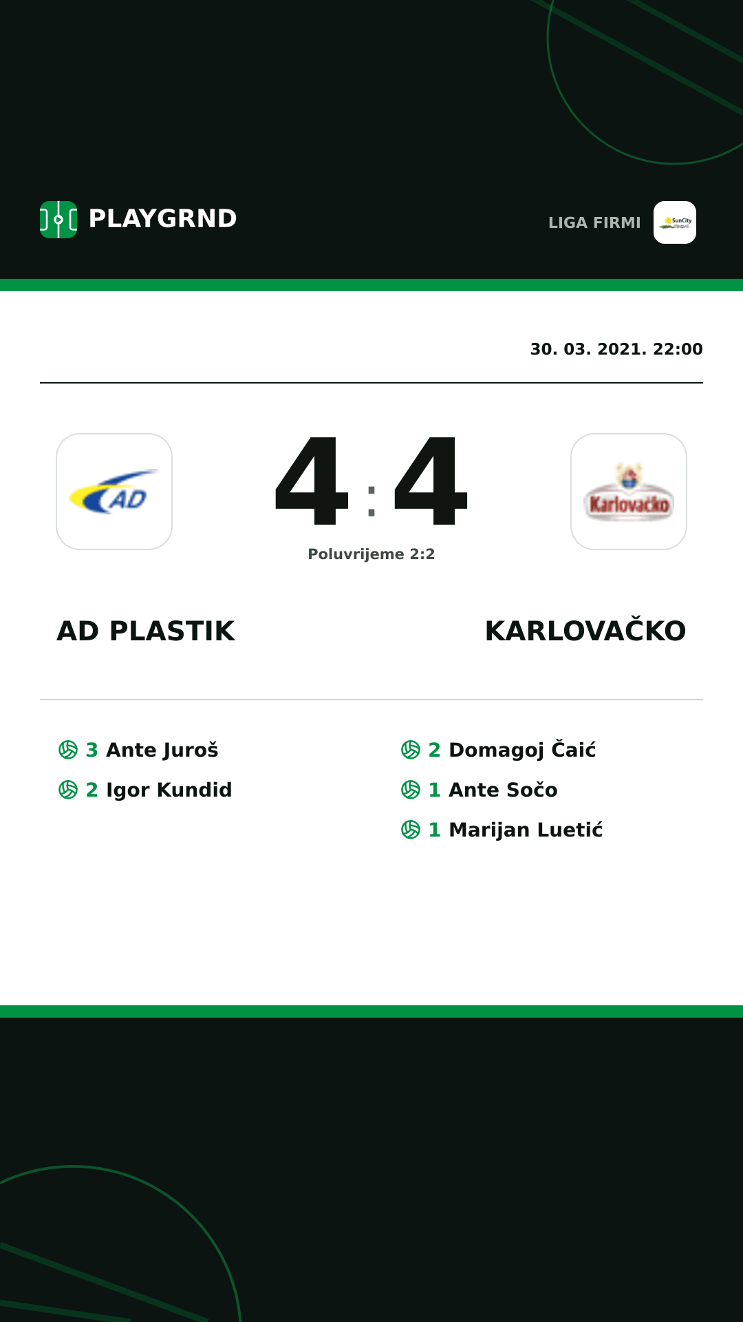 Instagram slika: AD Plastik 4:4 Karlovačko