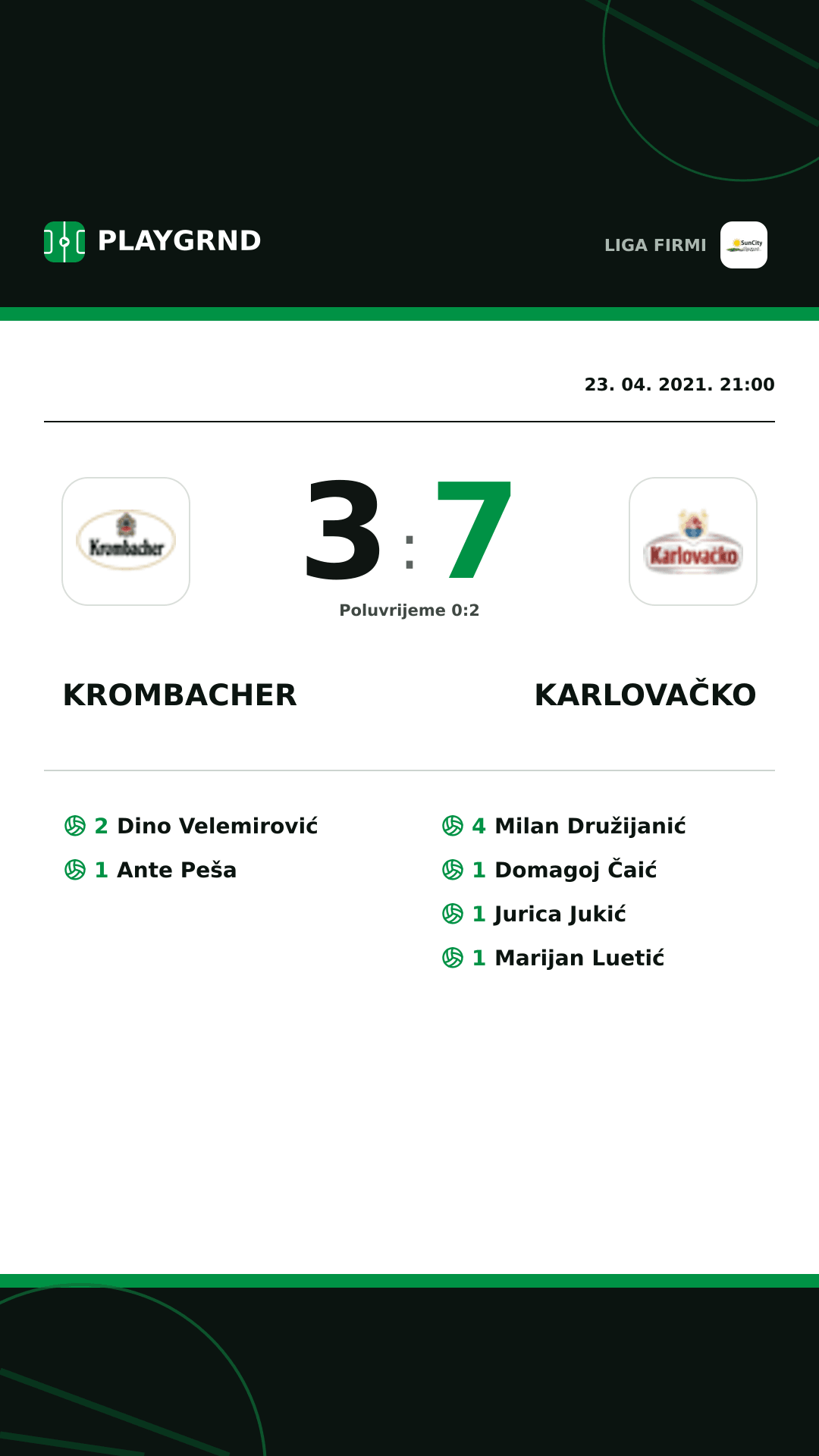 Instagram slika: Krombacher 3:7 Karlovačko