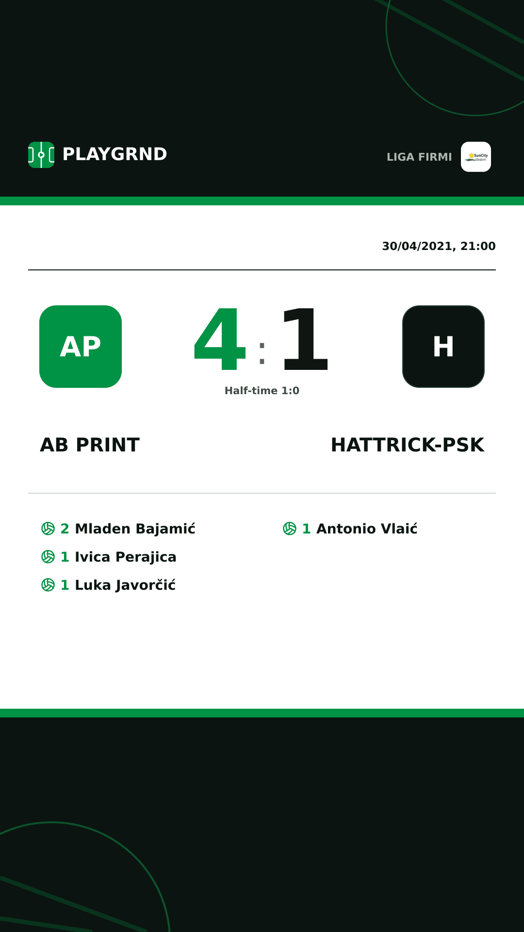 Instagram artwork: AB Print 4:1 Hattrick-Psk