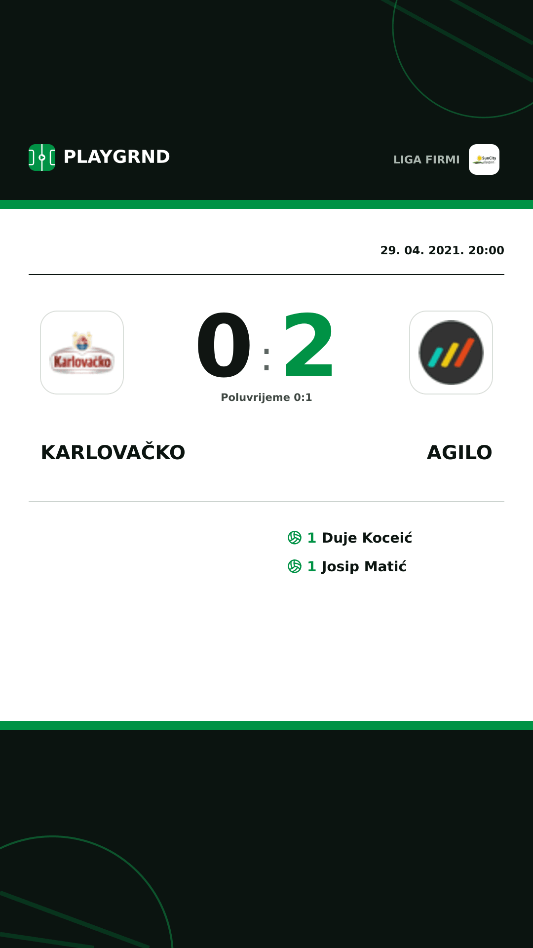 Instagram slika: Karlovačko 0:2 Agilo
