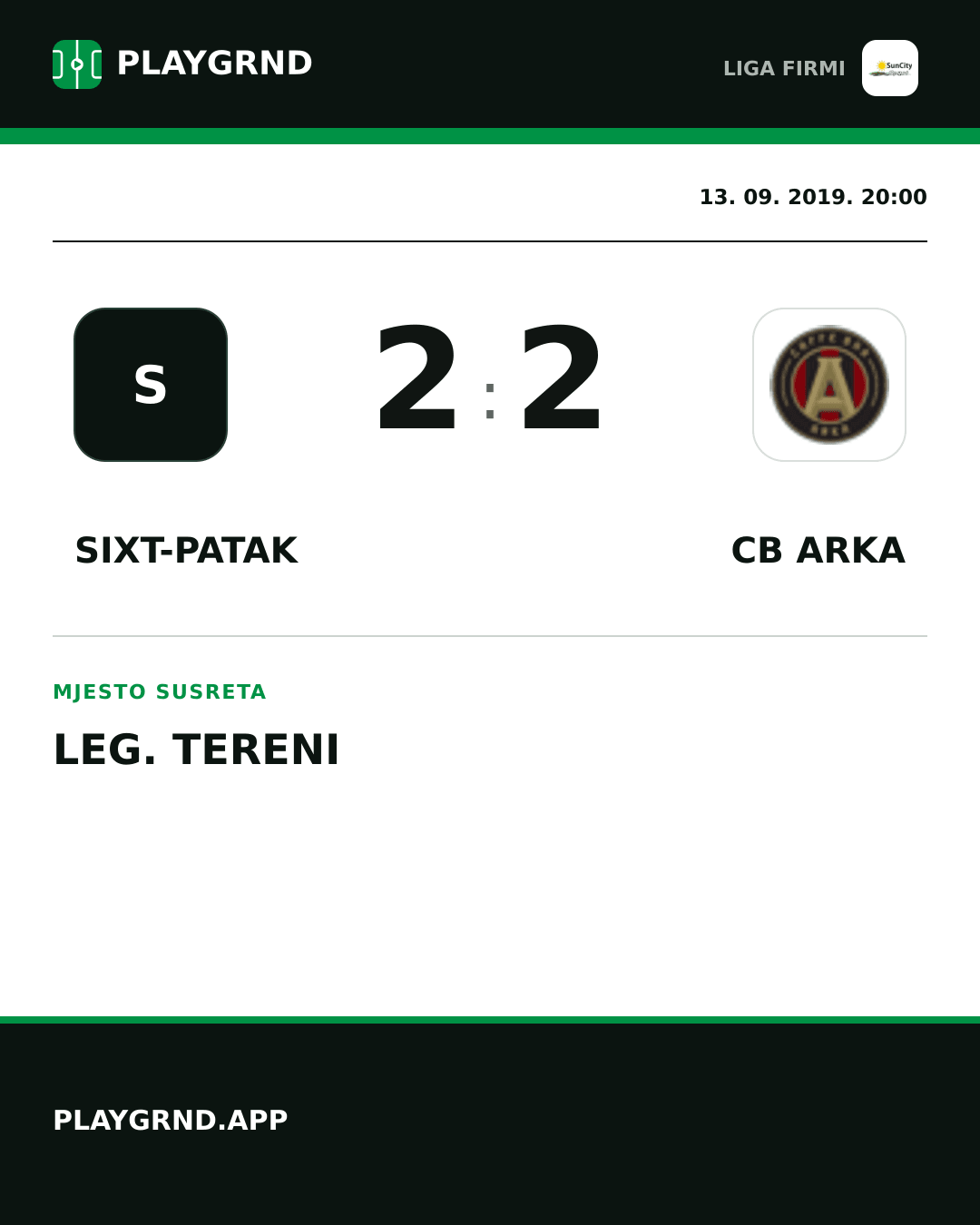 Instagram slika: Sixt-Patak 2:2 CB Arka
