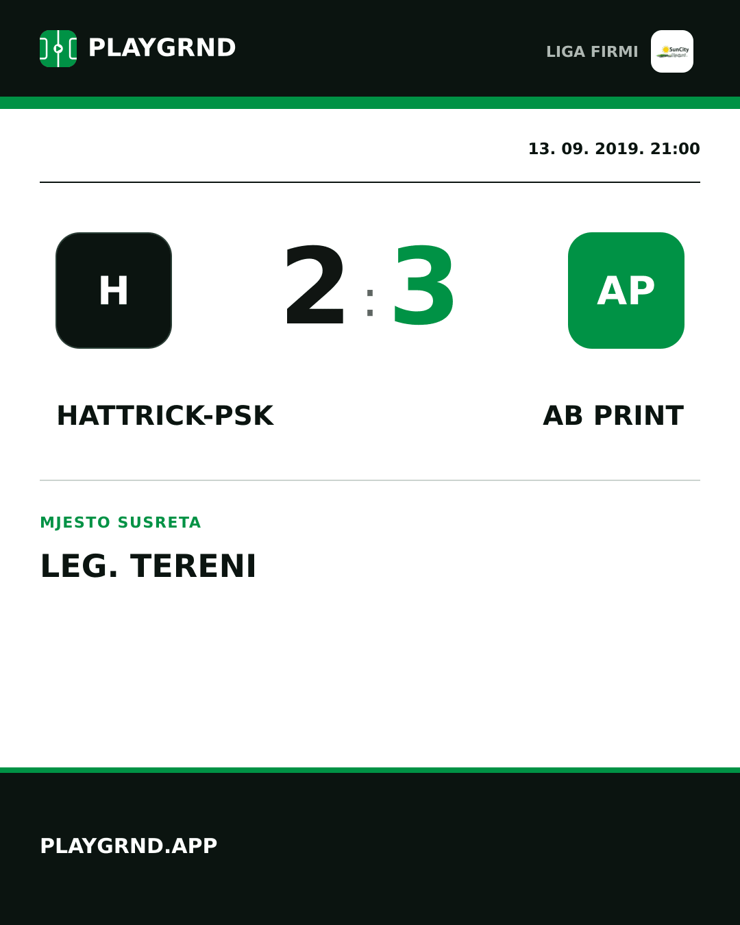 Instagram slika: Hattrick-Psk 2:3 AB Print