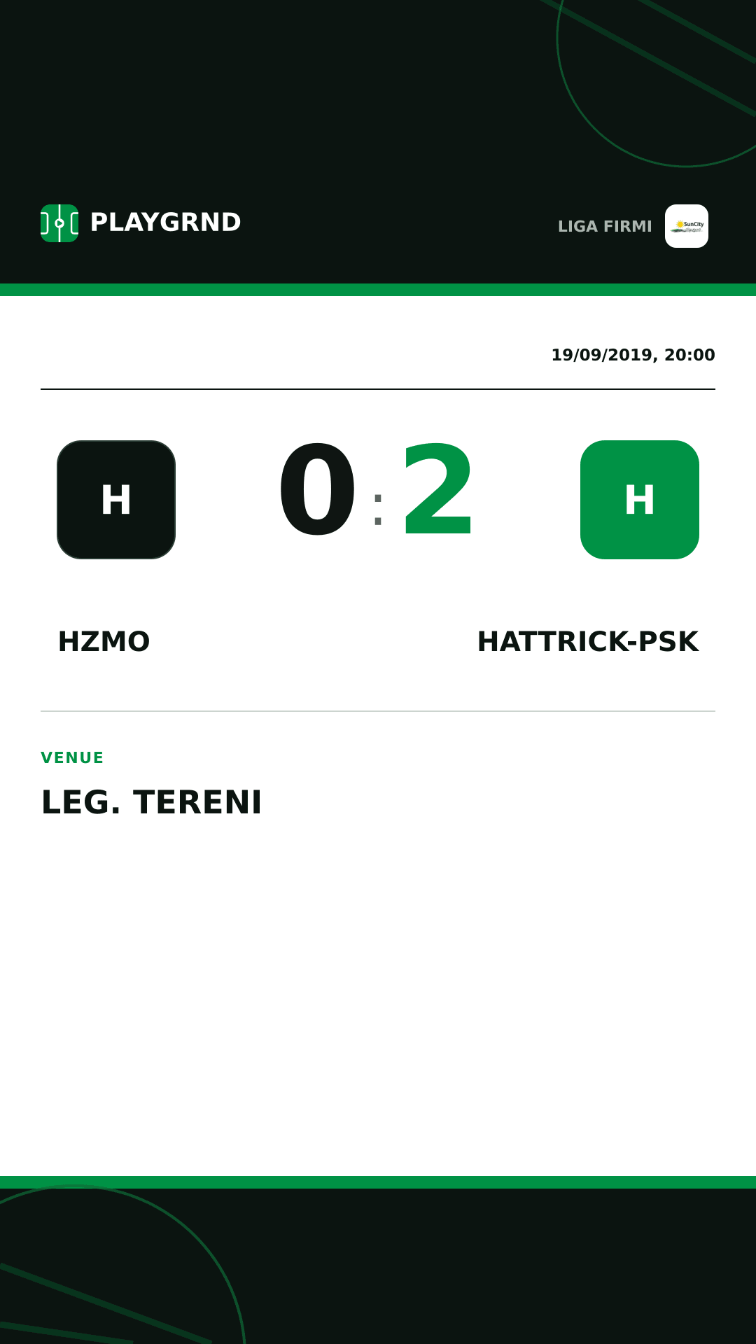 Instagram artwork: Hzmo 0:2 Hattrick-Psk
