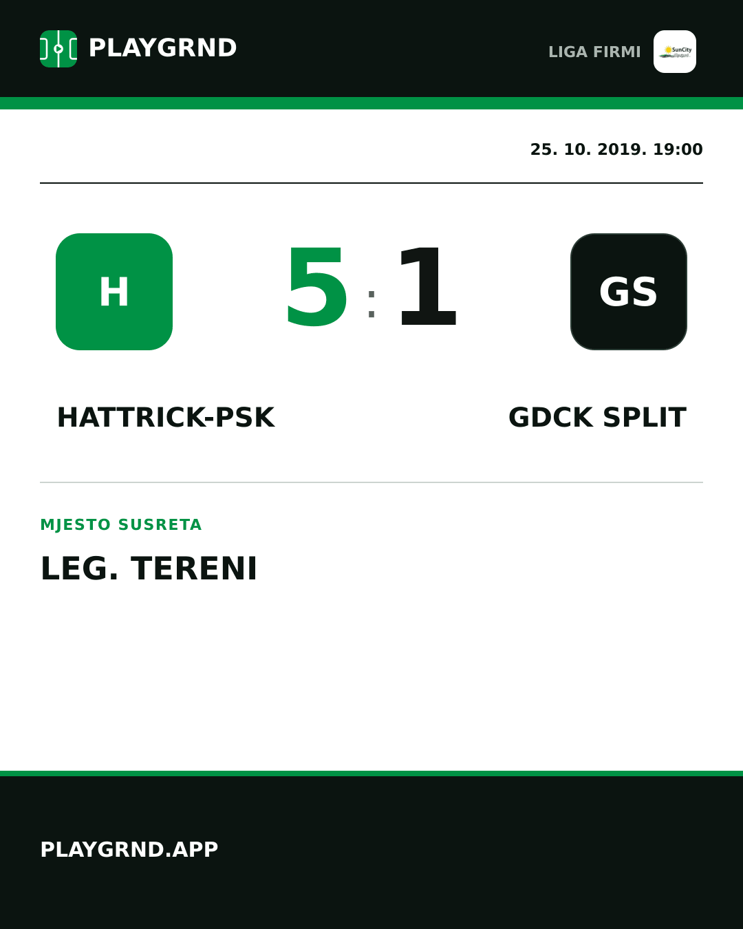Instagram slika: Hattrick-Psk 5:1 Gdck Split
