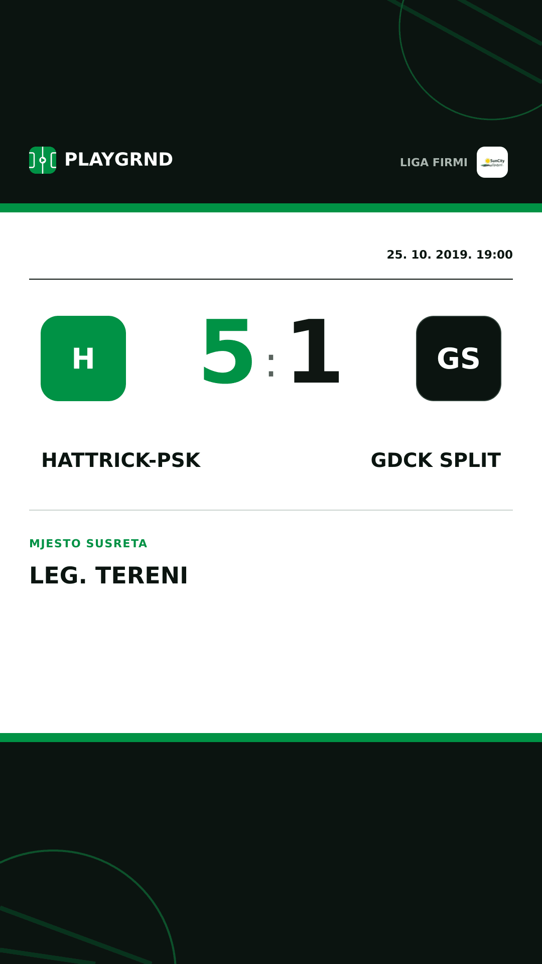 Instagram slika: Hattrick-Psk 5:1 Gdck Split