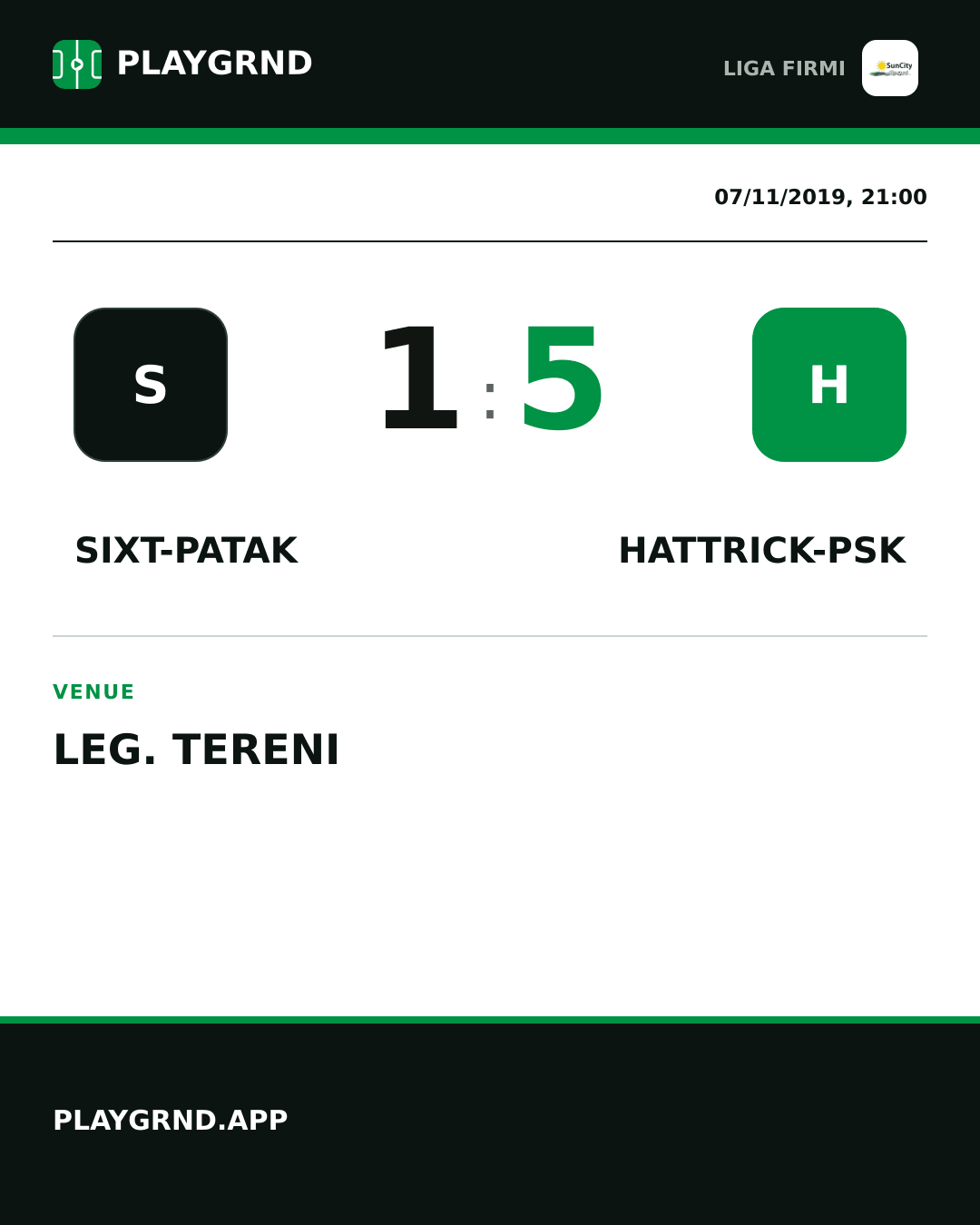Instagram artwork: Sixt-Patak 1:5 Hattrick-Psk