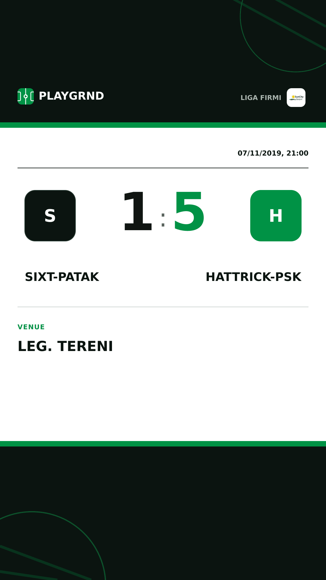 Instagram artwork: Sixt-Patak 1:5 Hattrick-Psk