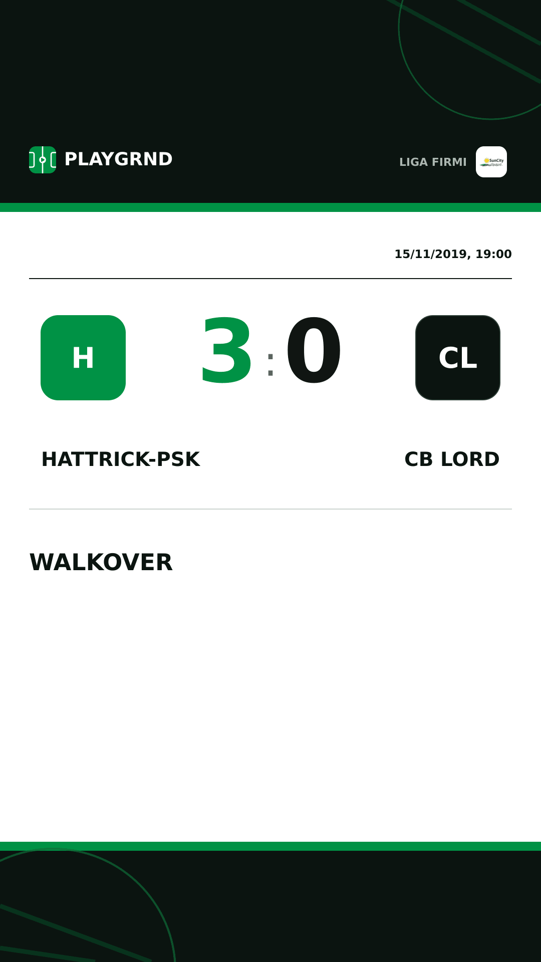 Instagram artwork: Hattrick-Psk 3:0 CB Lord