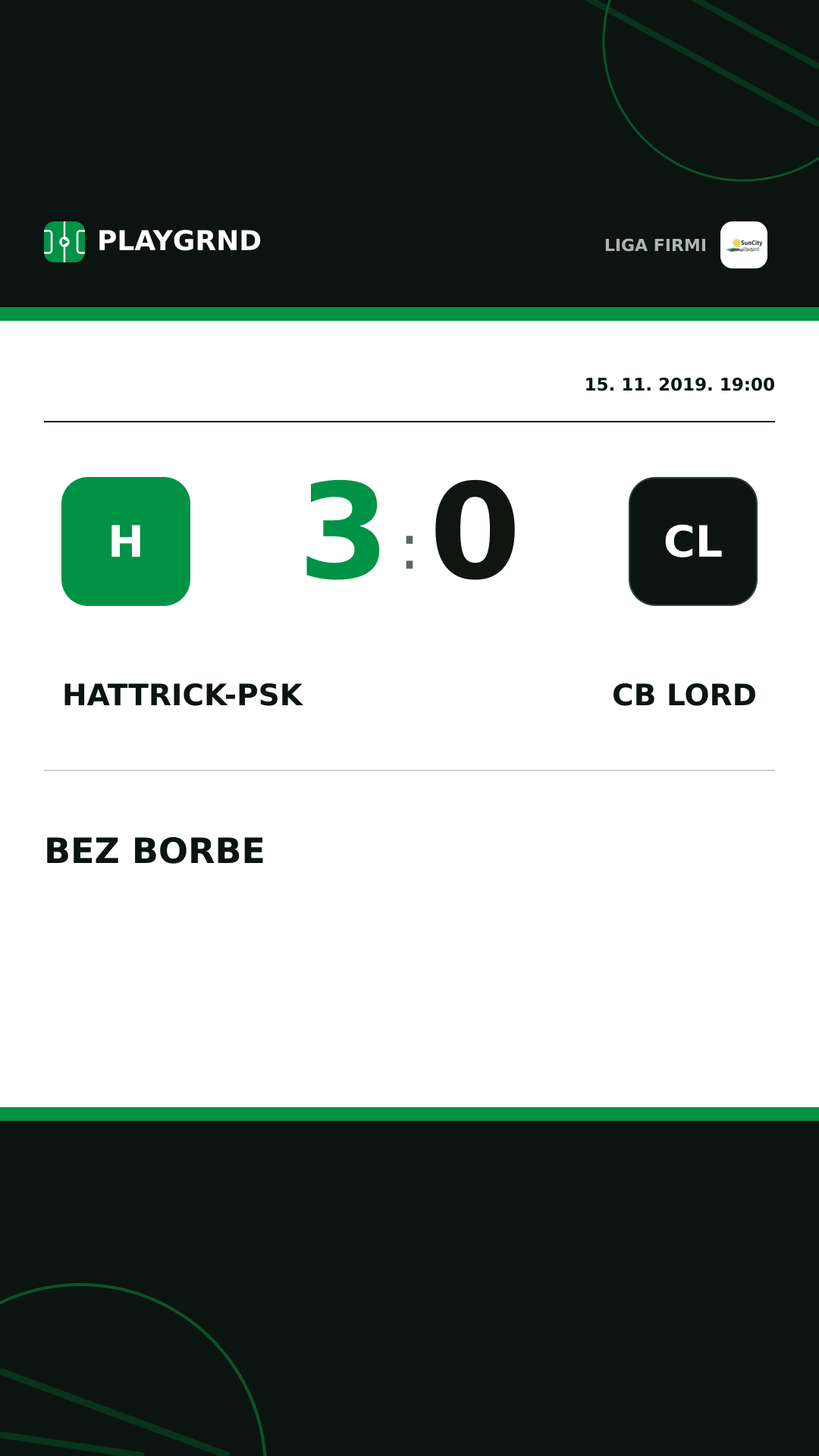 Instagram slika: Hattrick-Psk 3:0 CB Lord