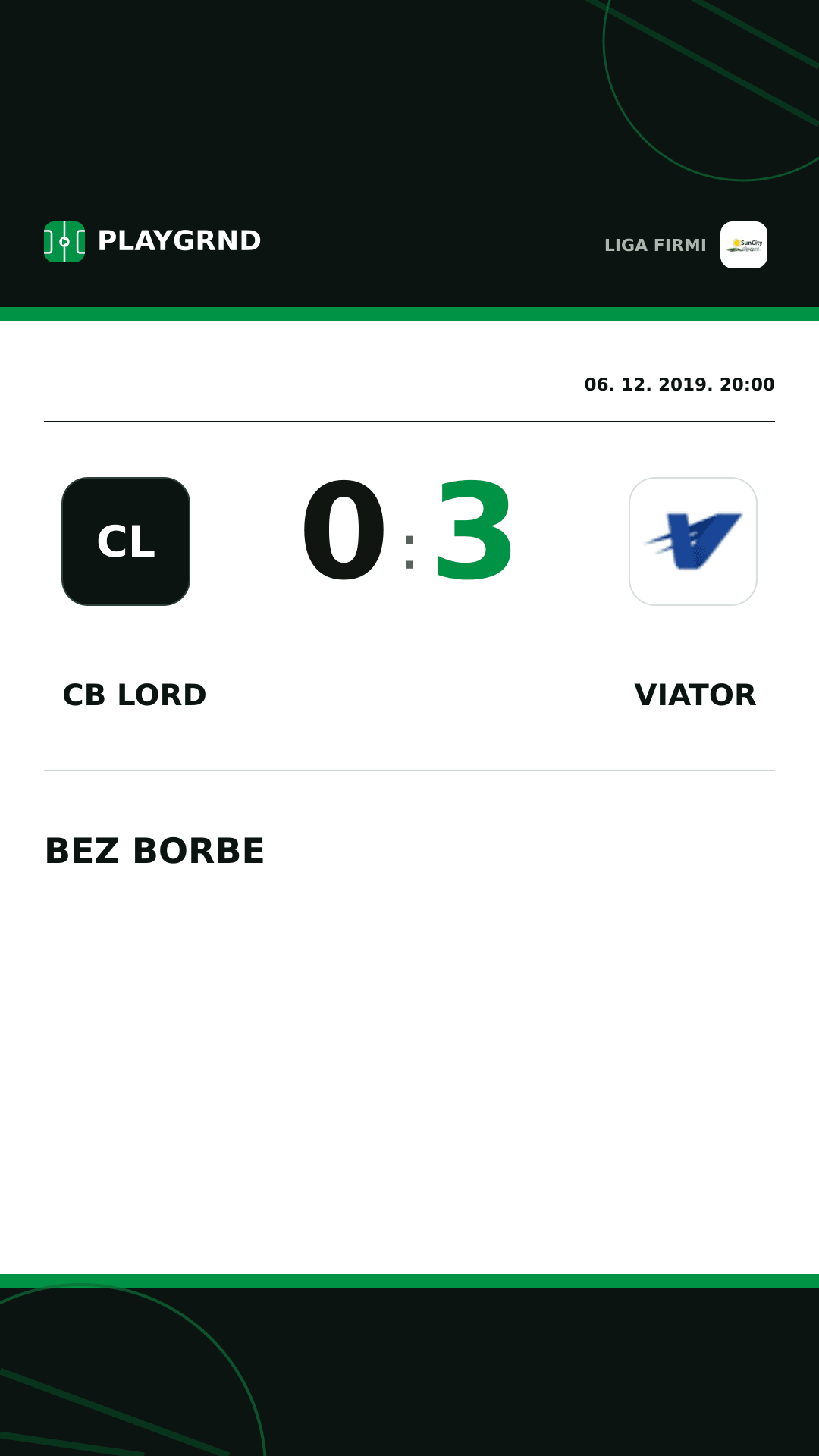 Instagram slika: CB Lord 0:3 Viator