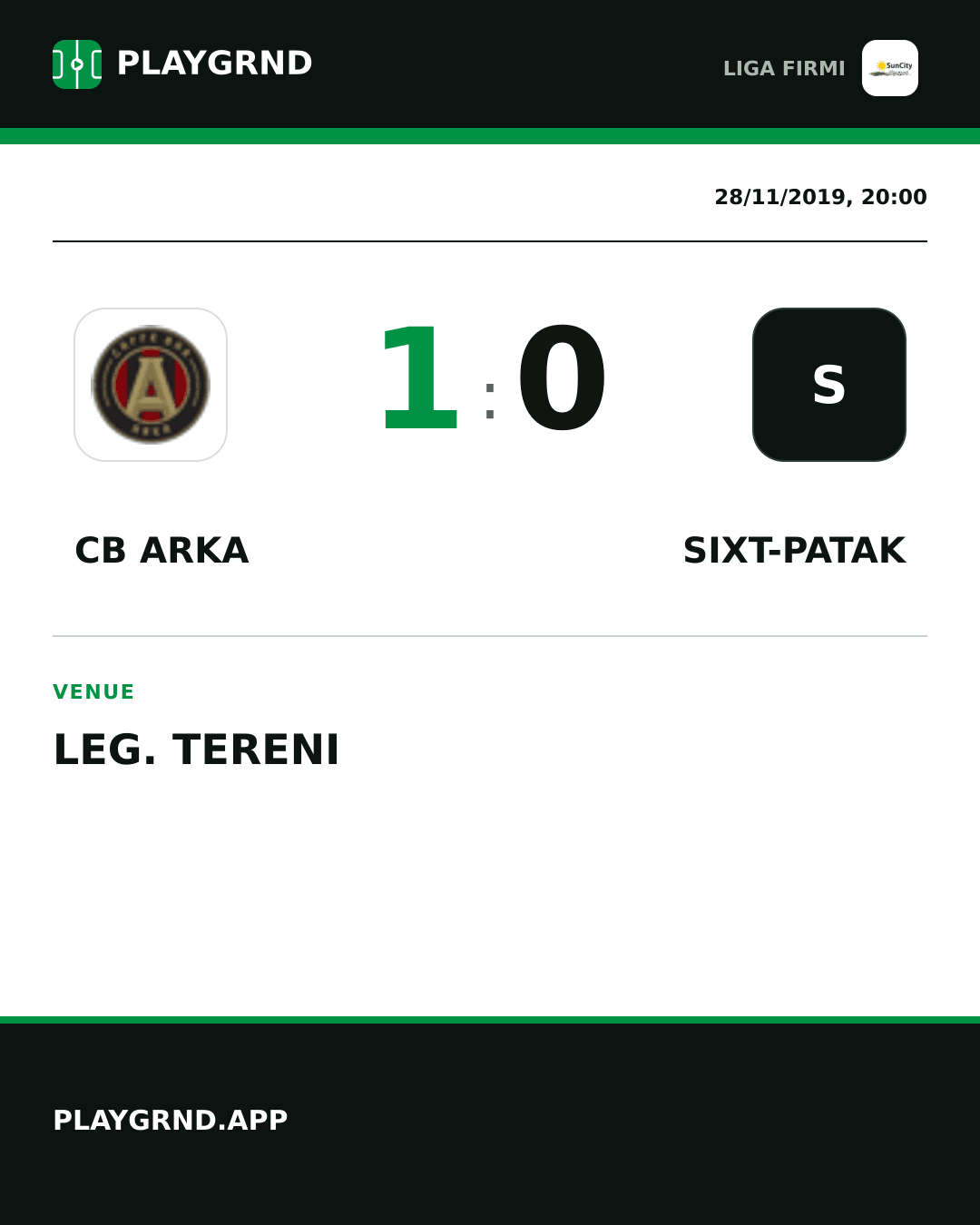 Instagram artwork: CB Arka 1:0 Sixt-Patak