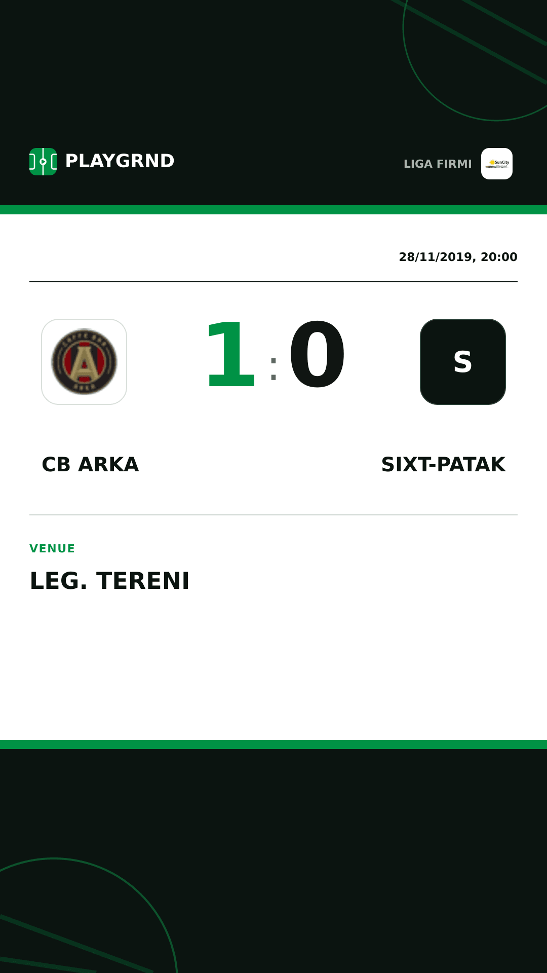 Instagram artwork: CB Arka 1:0 Sixt-Patak