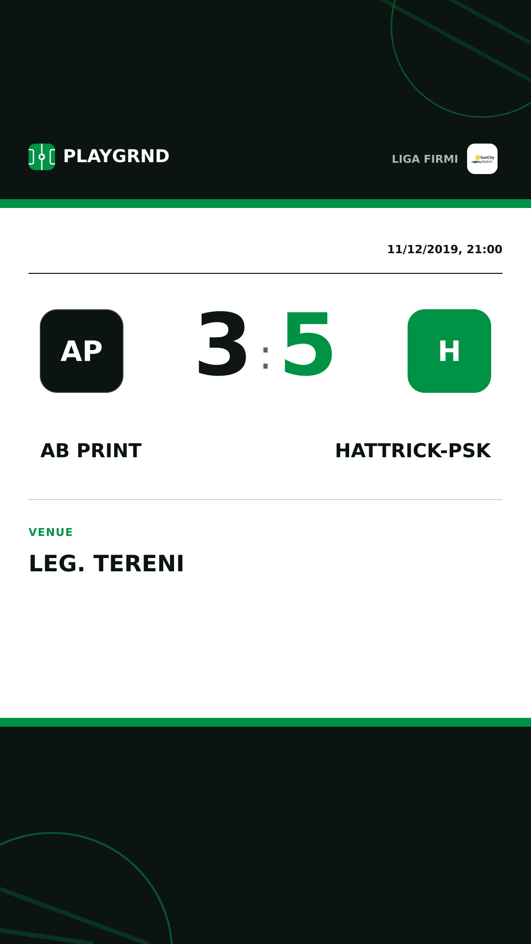 Instagram artwork: AB Print 3:5 Hattrick-Psk