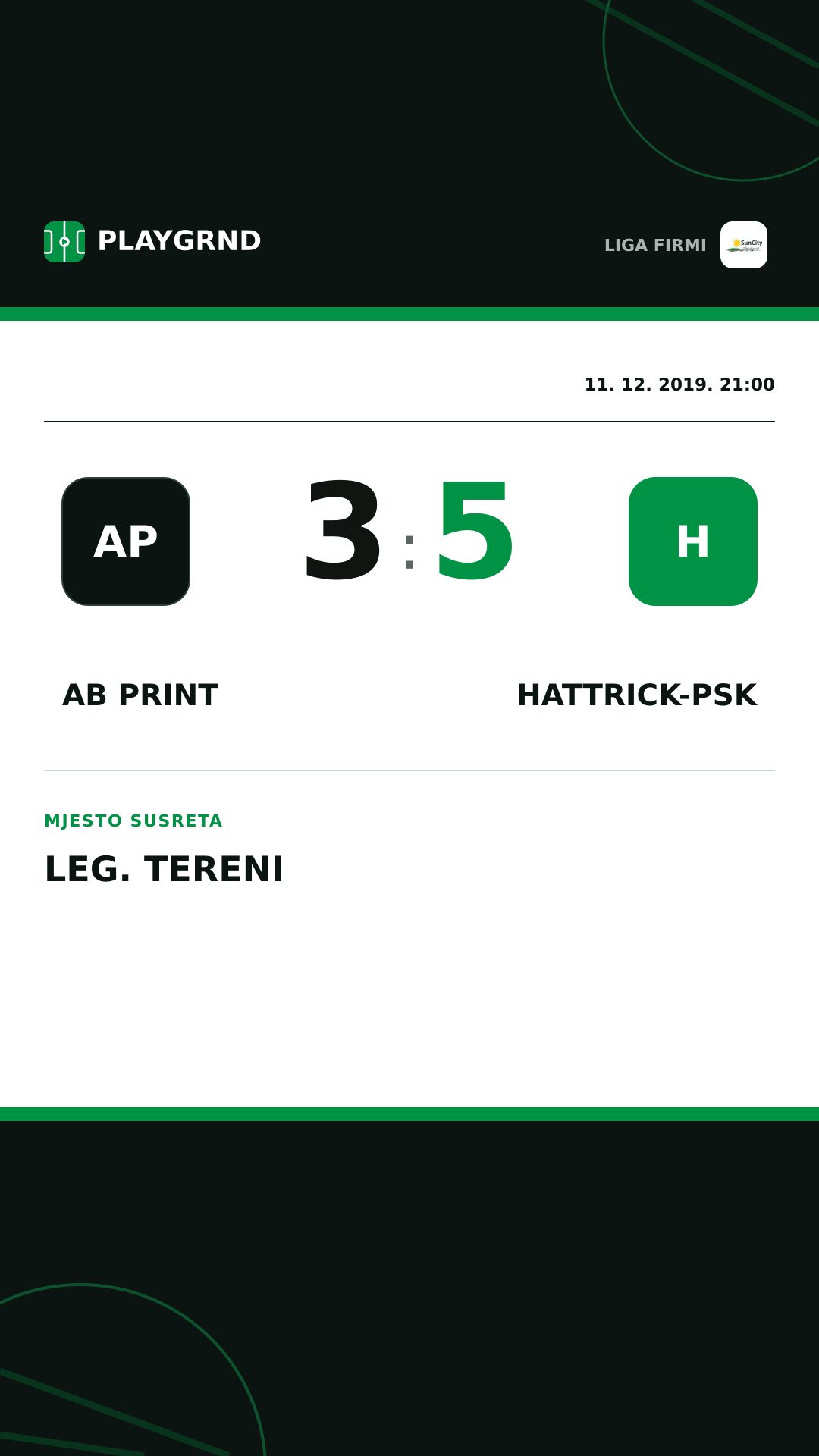 Instagram slika: AB Print 3:5 Hattrick-Psk