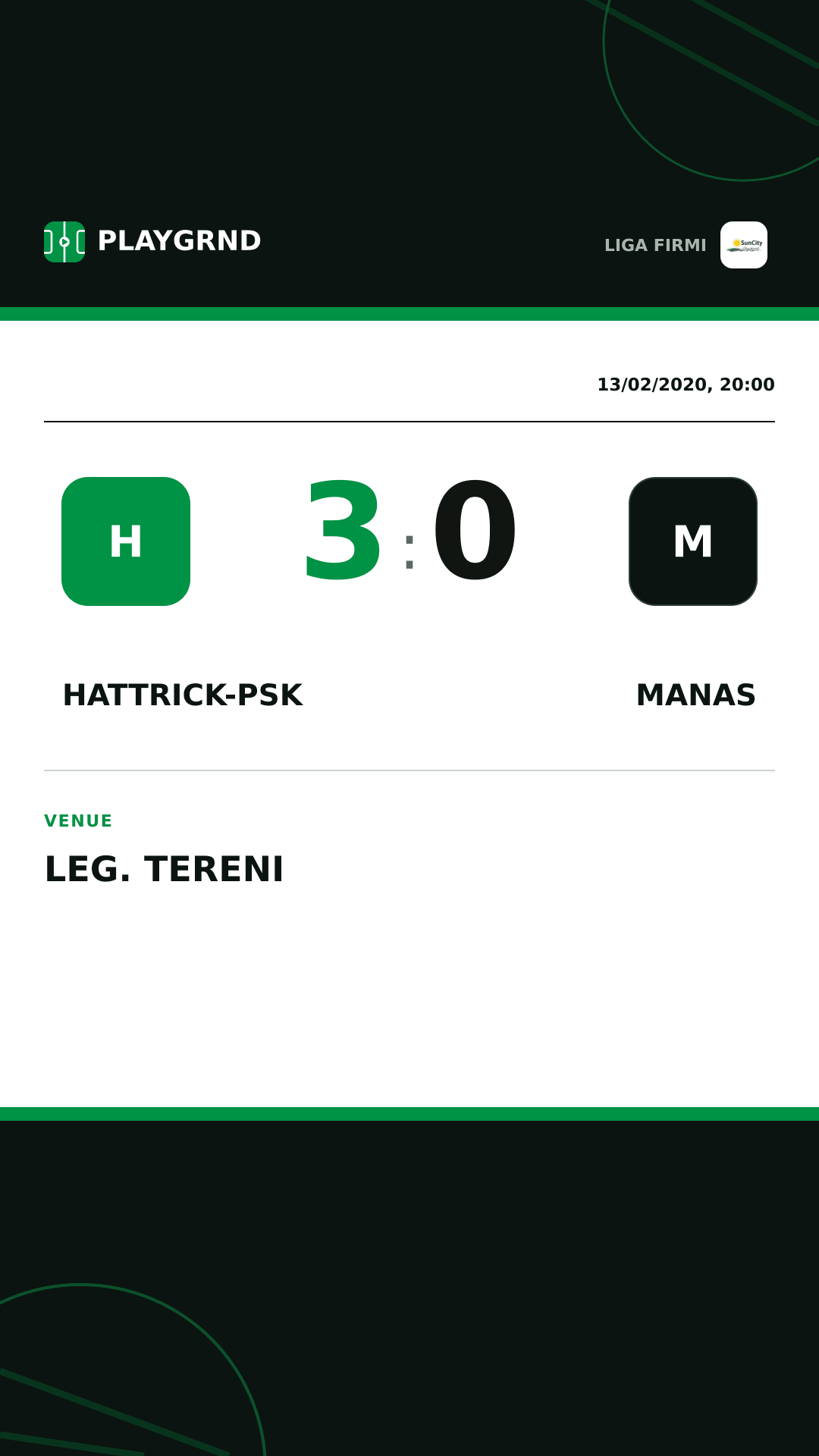 Instagram artwork: Hattrick-Psk 3:0 Manas