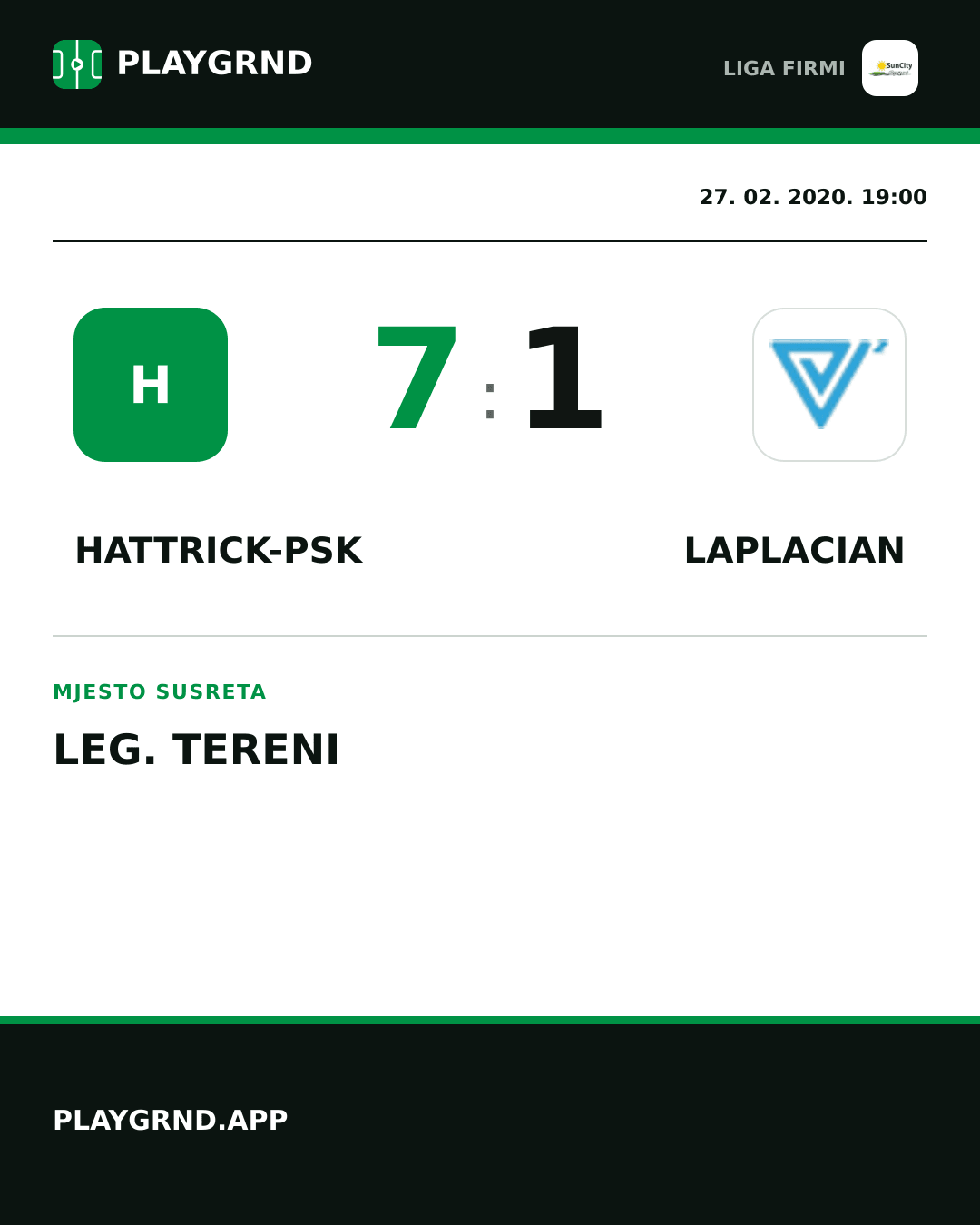 Instagram slika: Hattrick-Psk 7:1 Laplacian