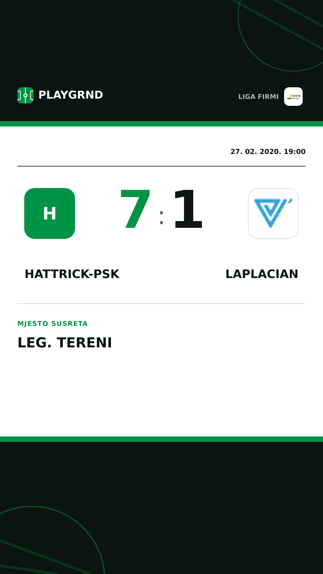 Instagram slika: Hattrick-Psk 7:1 Laplacian