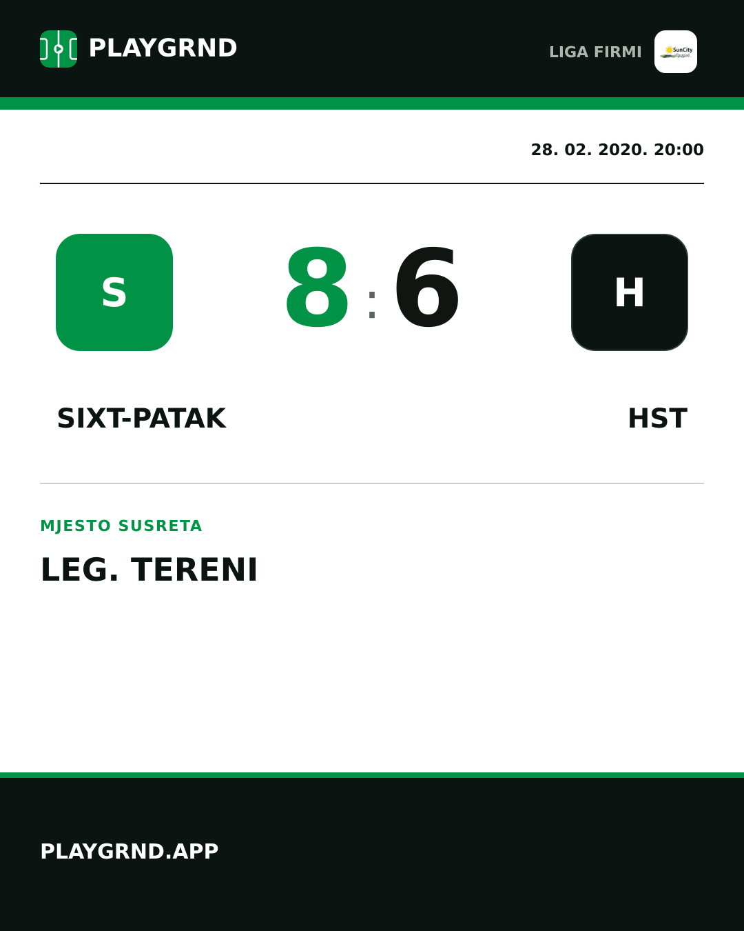Instagram slika: Sixt-Patak 8:6 Hst